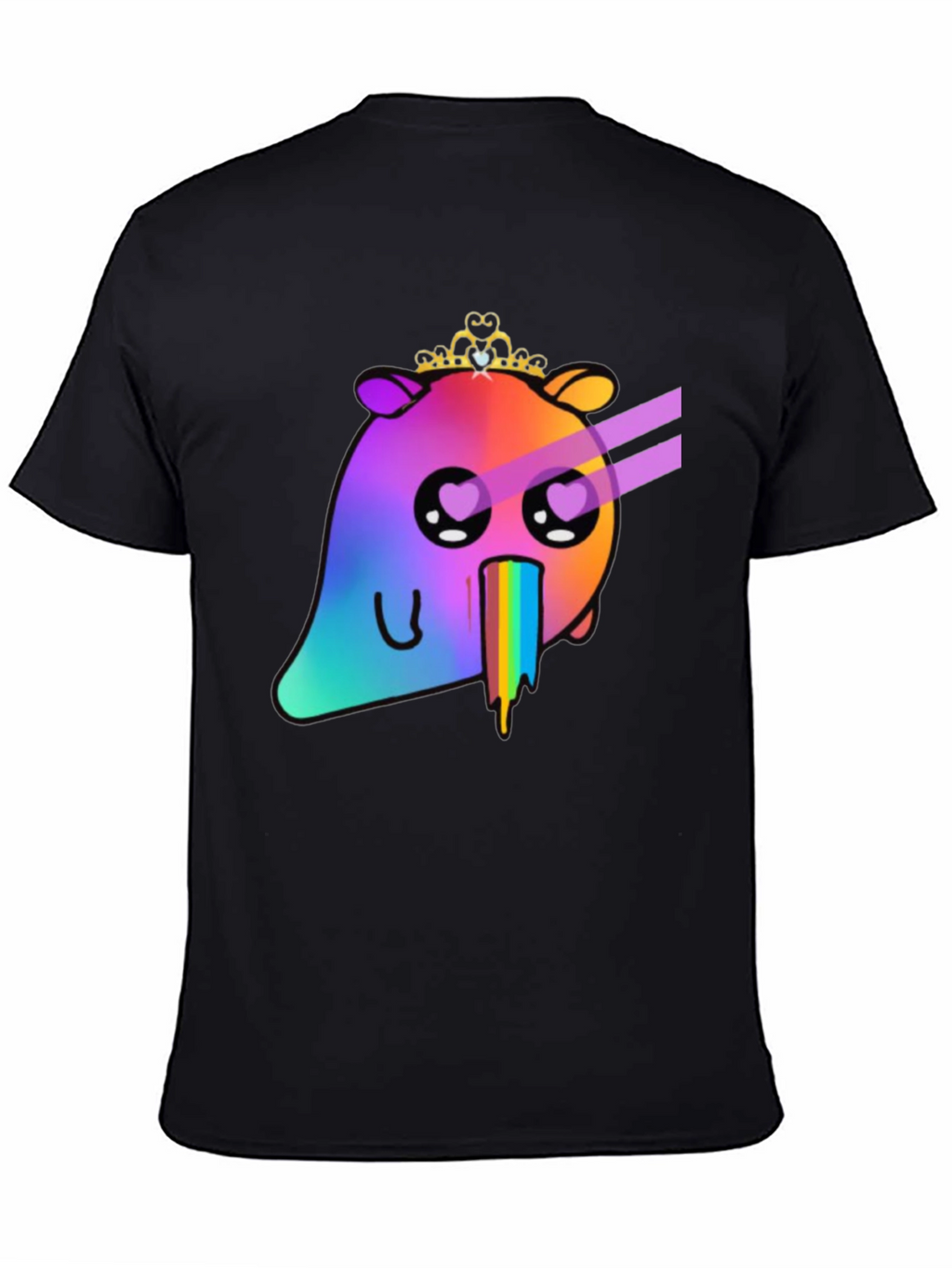Rainbow Vomit Bear T-Shirt - Black