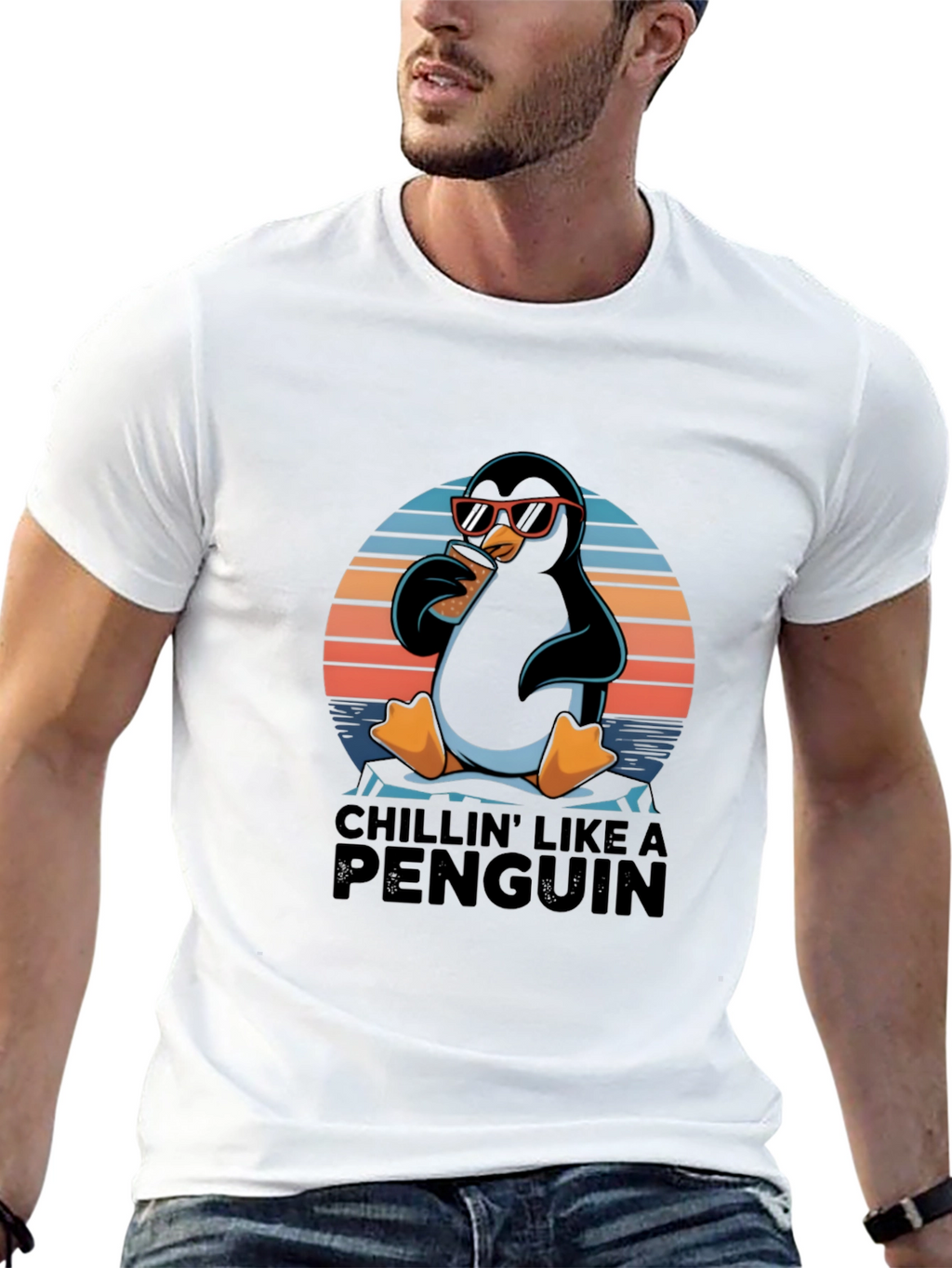 Chillin Penguin T-Shirt - Cool Graphic Tee