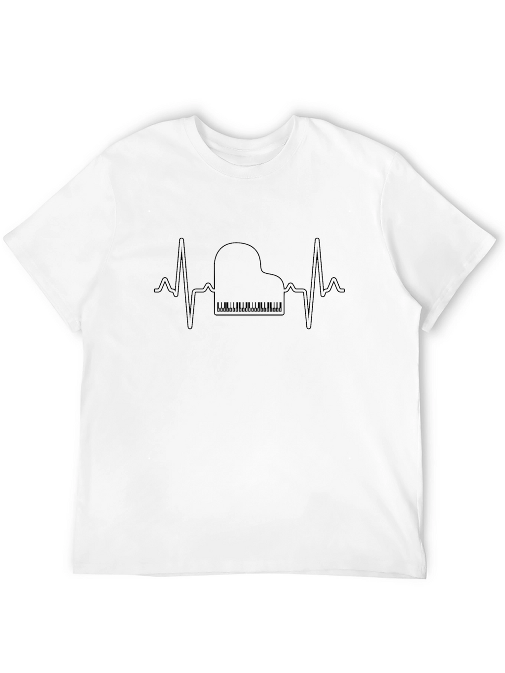 Piano Heartbeat Graphic Tee - Music Lover T-Shirt