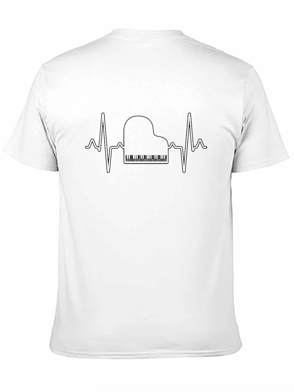 Piano Heartbeat Graphic Tee - Music Lover T-Shirt
