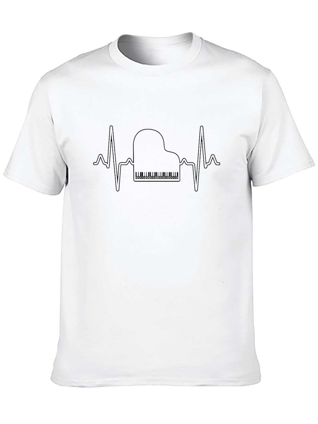 Piano Heartbeat Graphic Tee - Music Lover T-Shirt