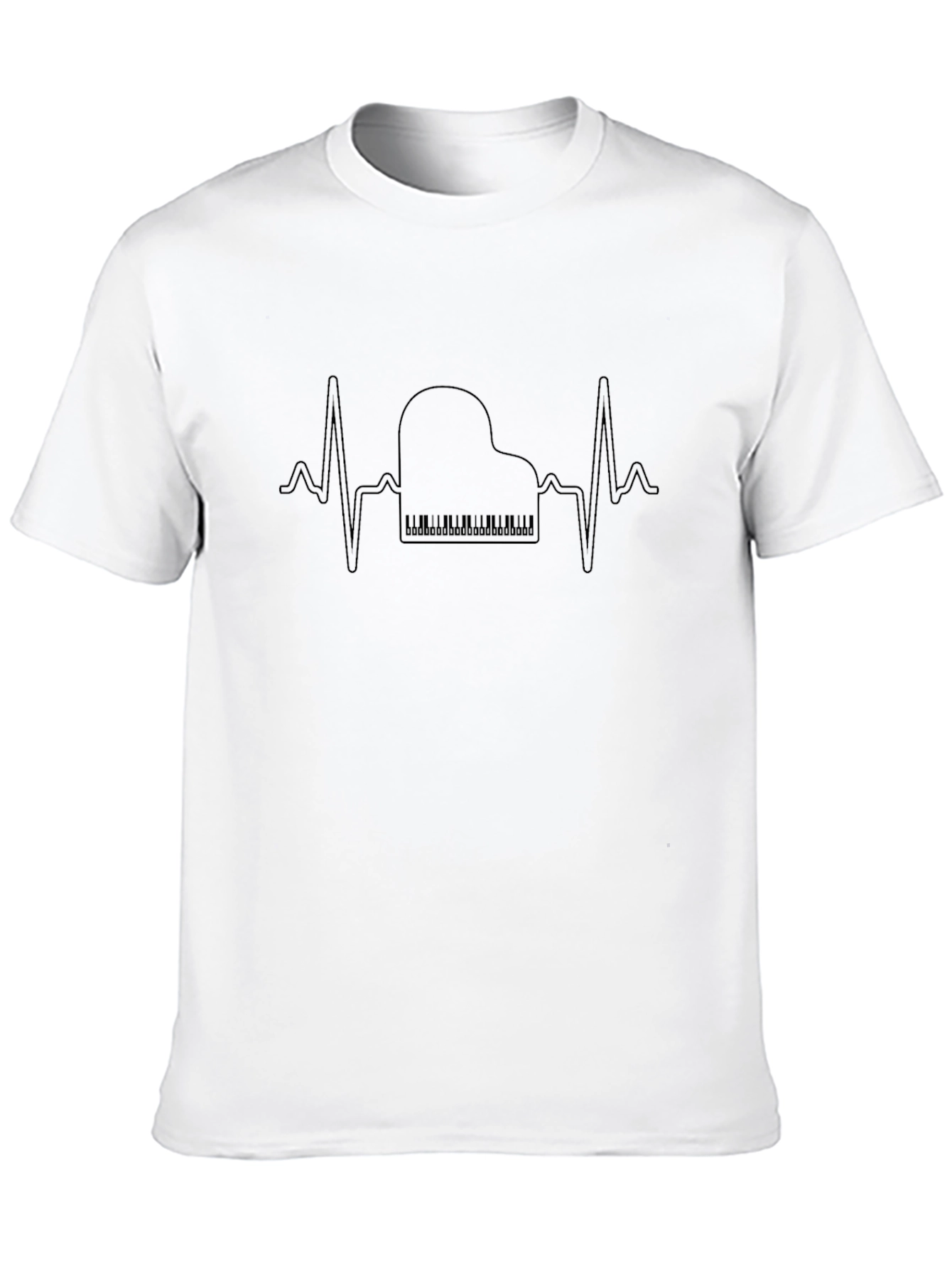 Piano Heartbeat Graphic Tee - Music Lover T-Shirt