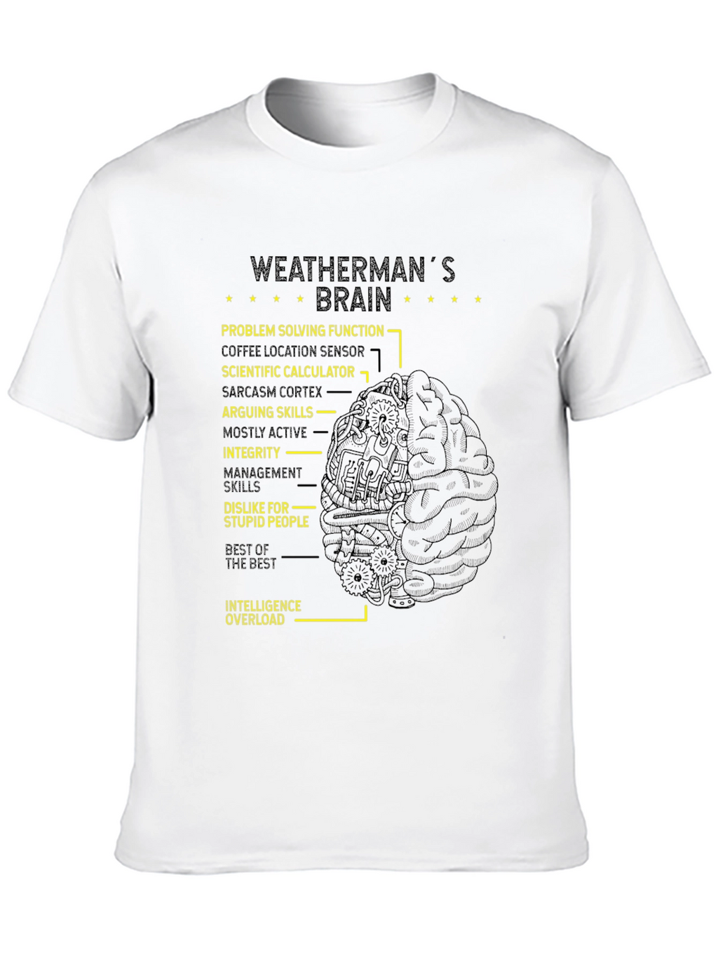 Weathermans Brain T-Shirt - Funny Weather Geek Tee