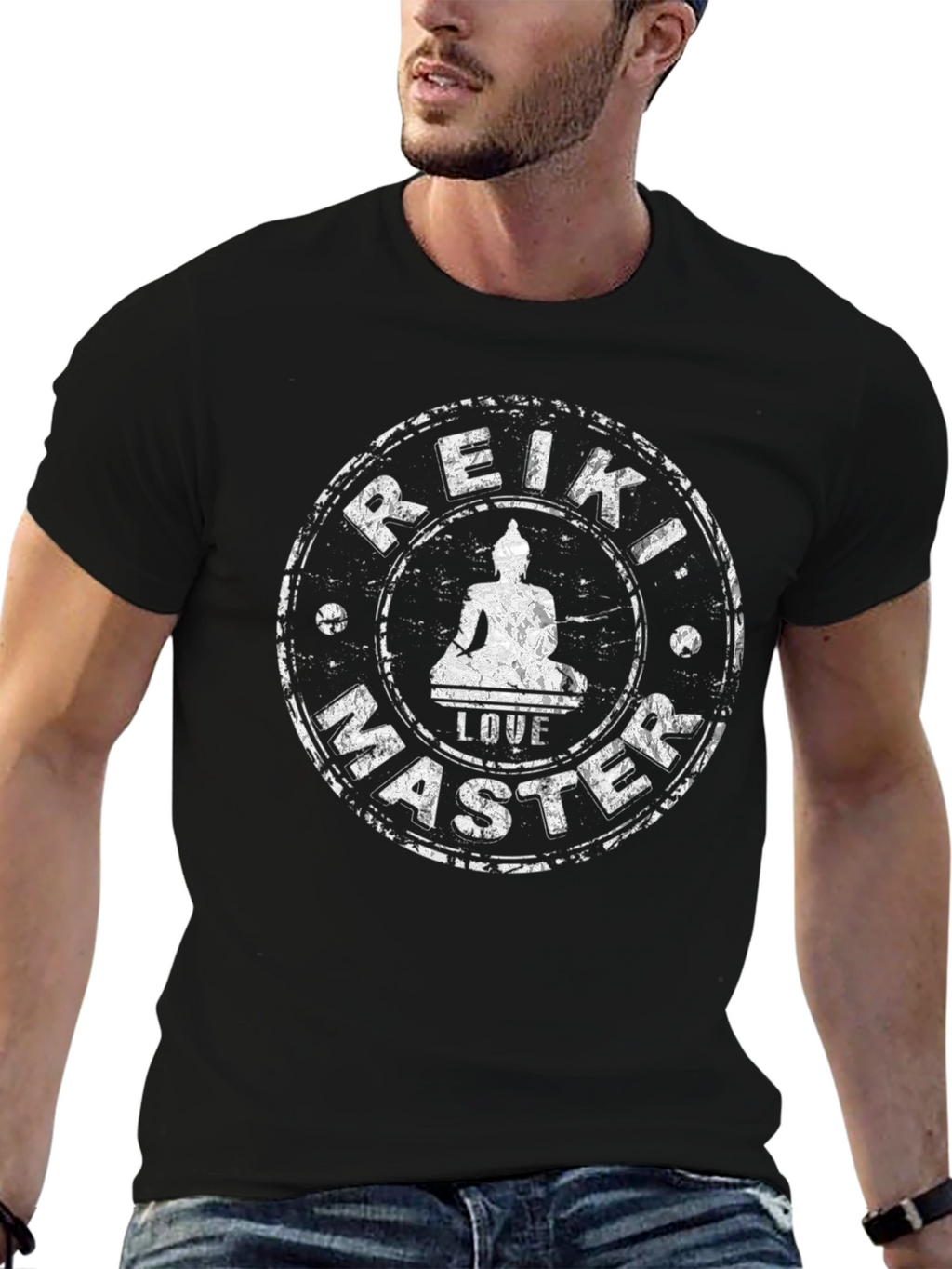 Reiki Master Black T-Shirt - Spiritual Wellness Design