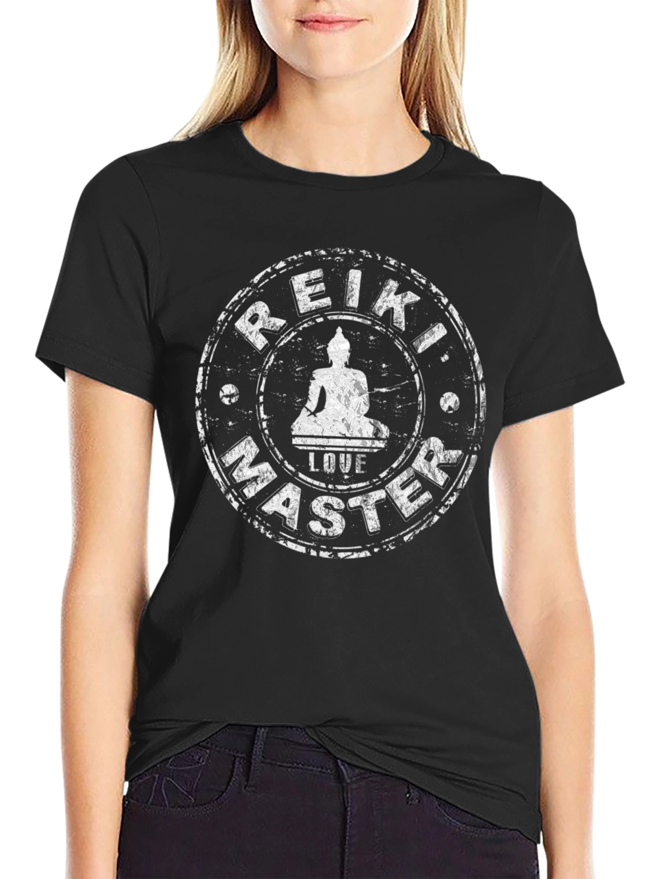 Reiki Master Black T-Shirt - Spiritual Wellness Design