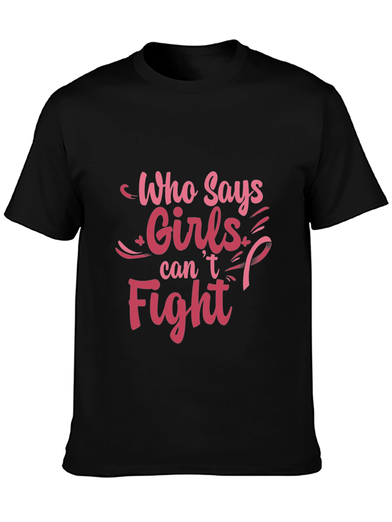 Girls Can Fight T-Shirt - Breast Cancer Awareness Tee