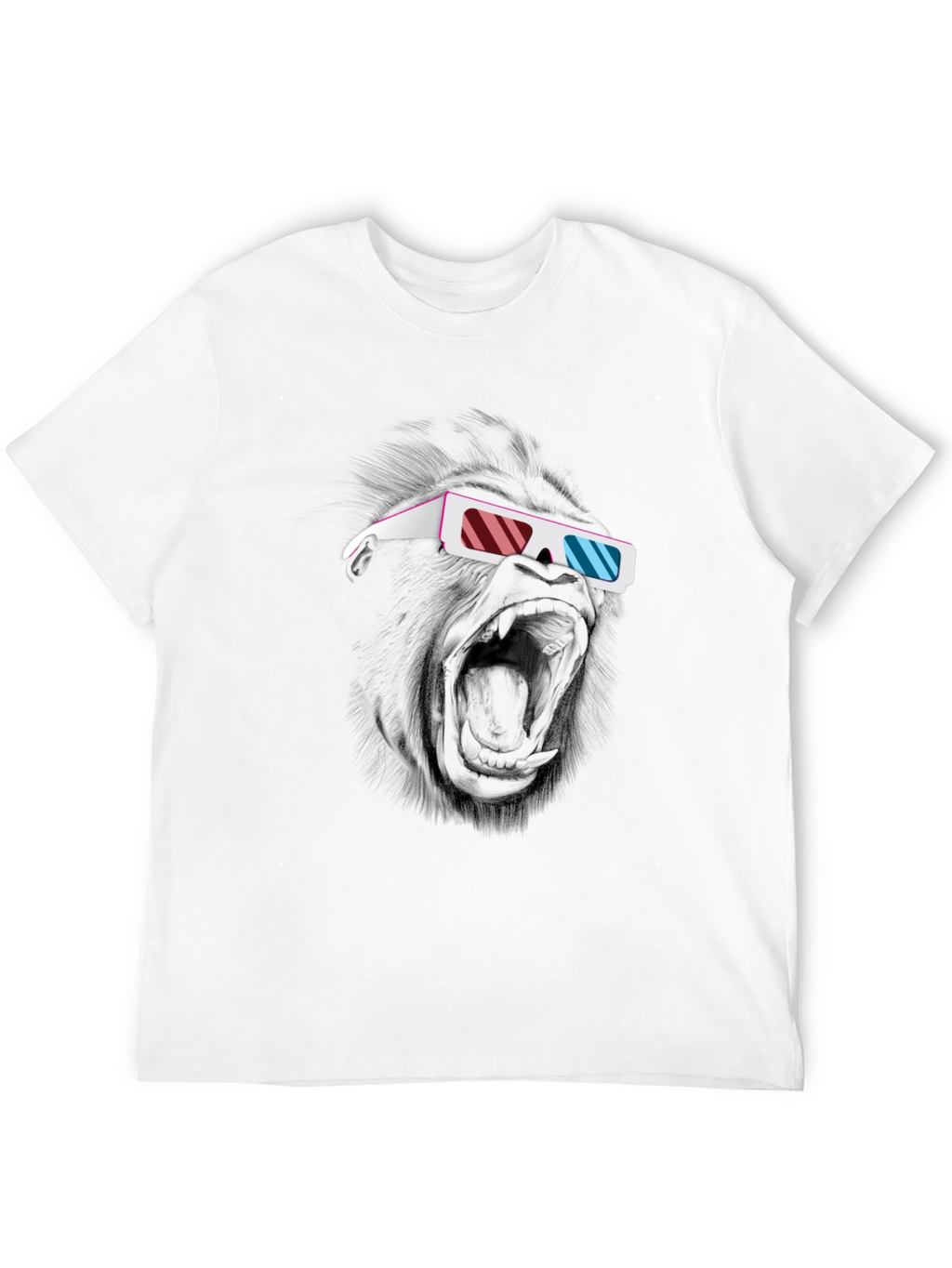 Cool Gorilla 3D Glasses Graphic T-Shirt