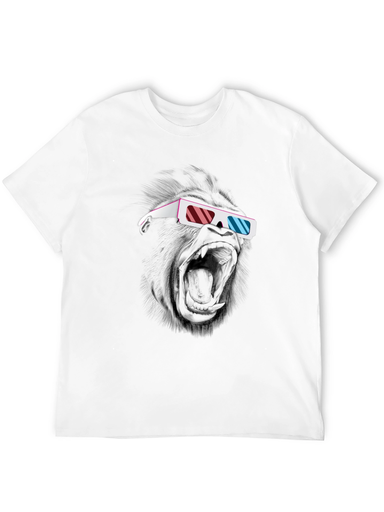 Cool Gorilla 3D Glasses Graphic T-Shirt