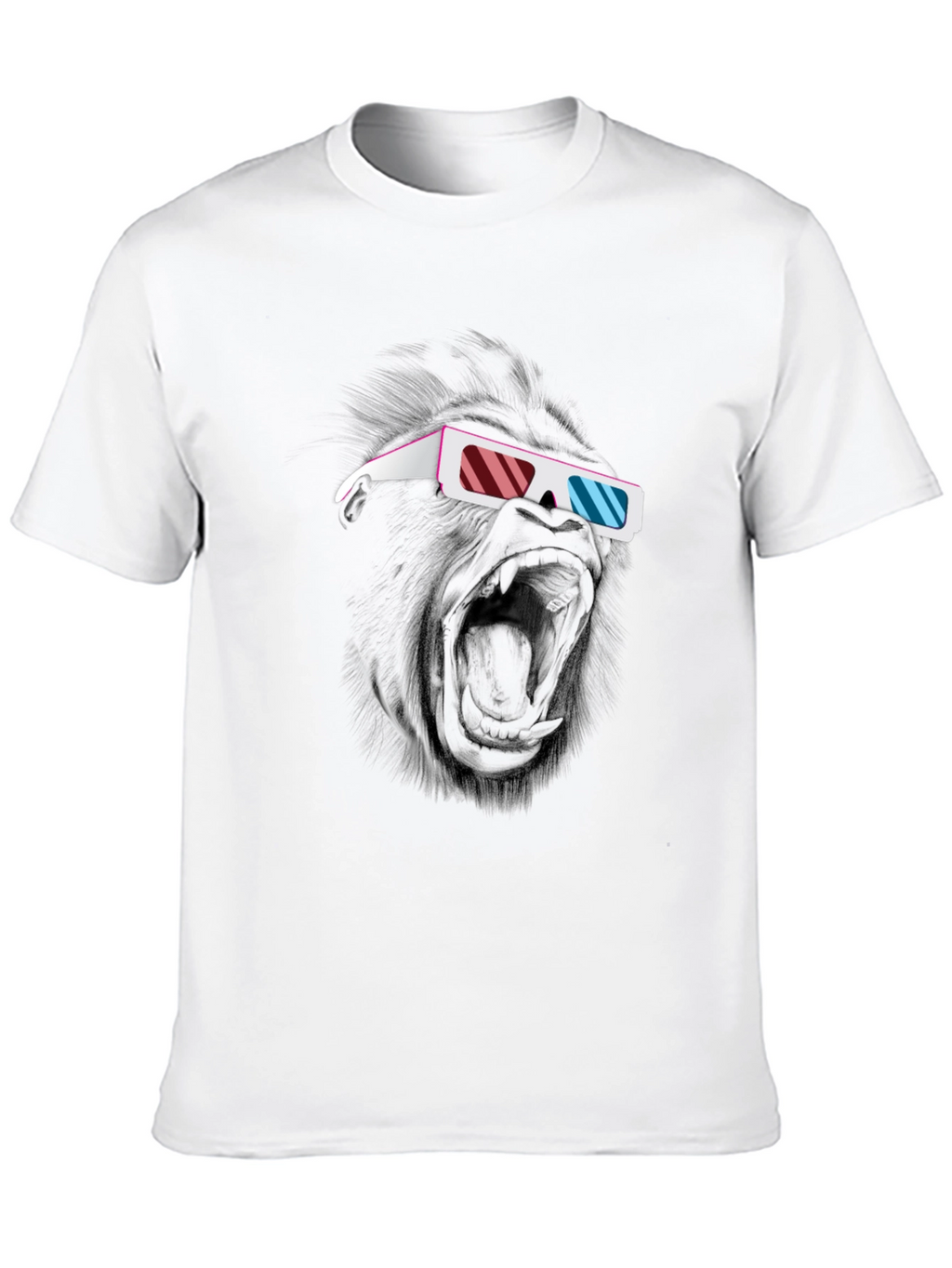 Cool Gorilla 3D Glasses Graphic T-Shirt