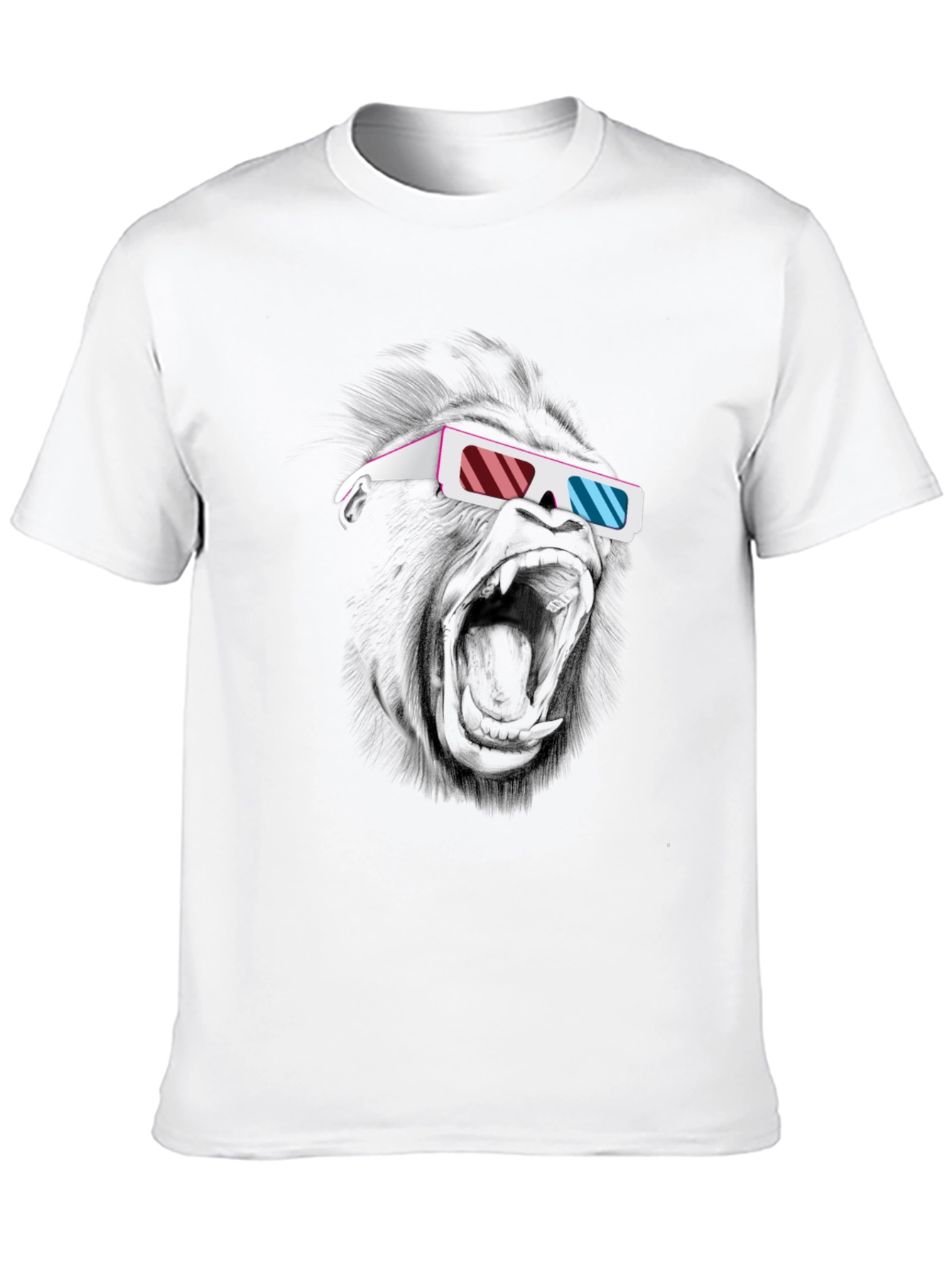Cool Gorilla 3D Glasses Graphic T-Shirt