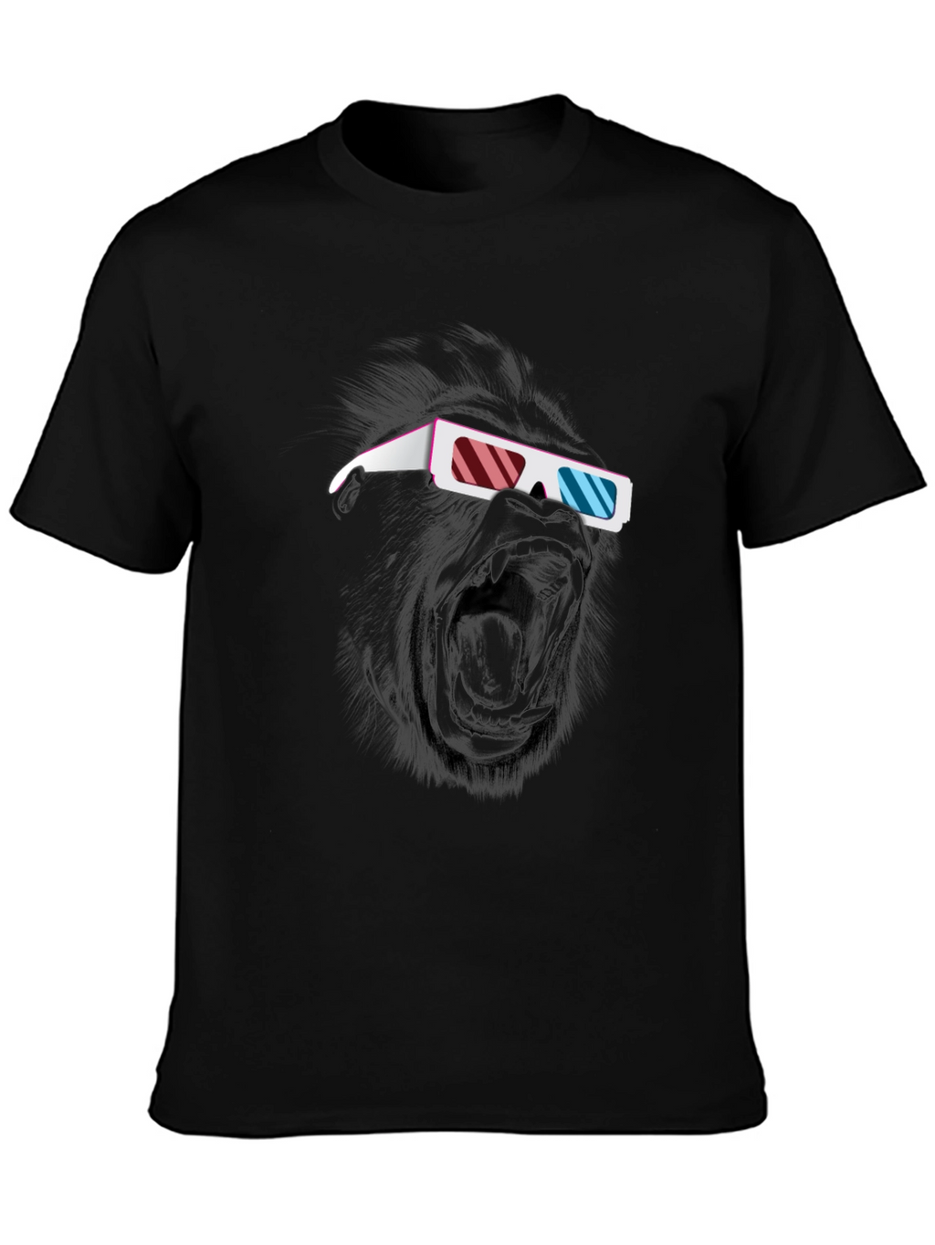 Cool Gorilla 3D Glasses Graphic T-Shirt