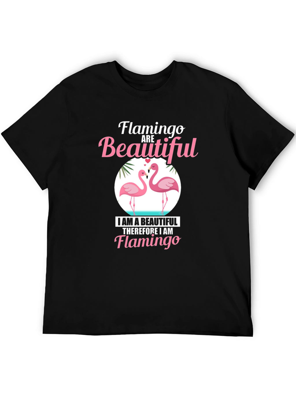 Flamingo Beautiful Black Graphic Tee