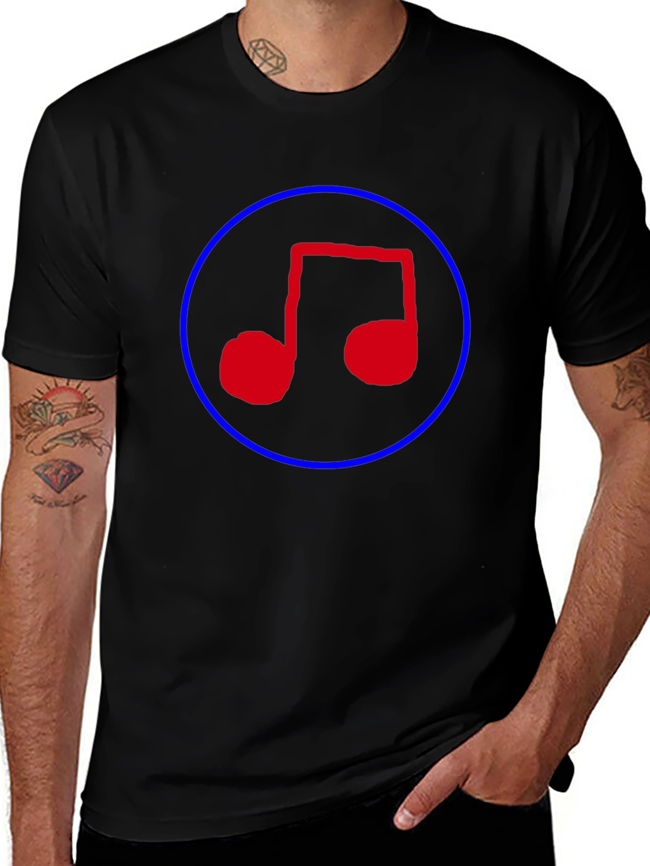 Music Note T-Shirt - Black