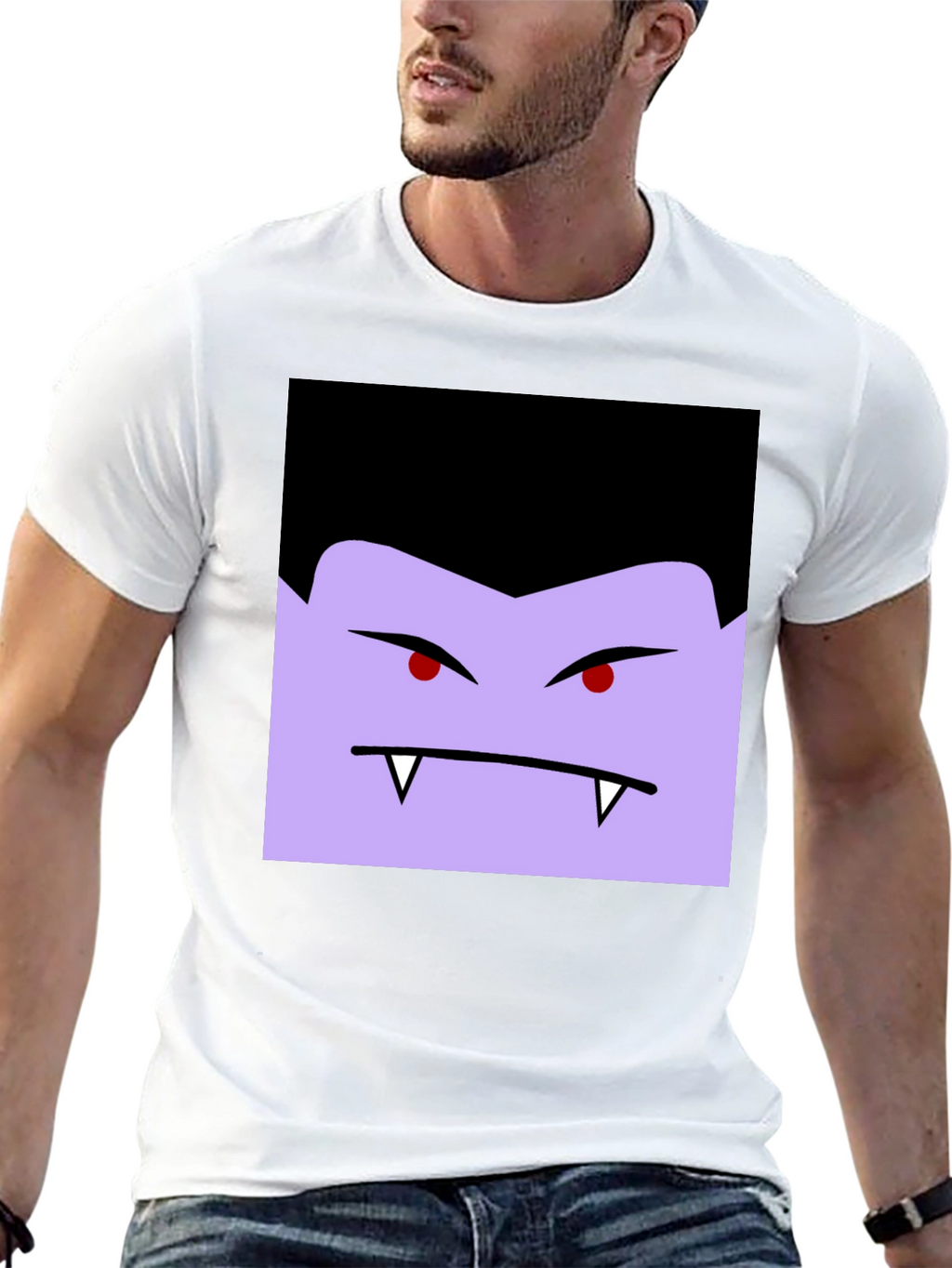 Vampire Face Graphic Black T-Shirt