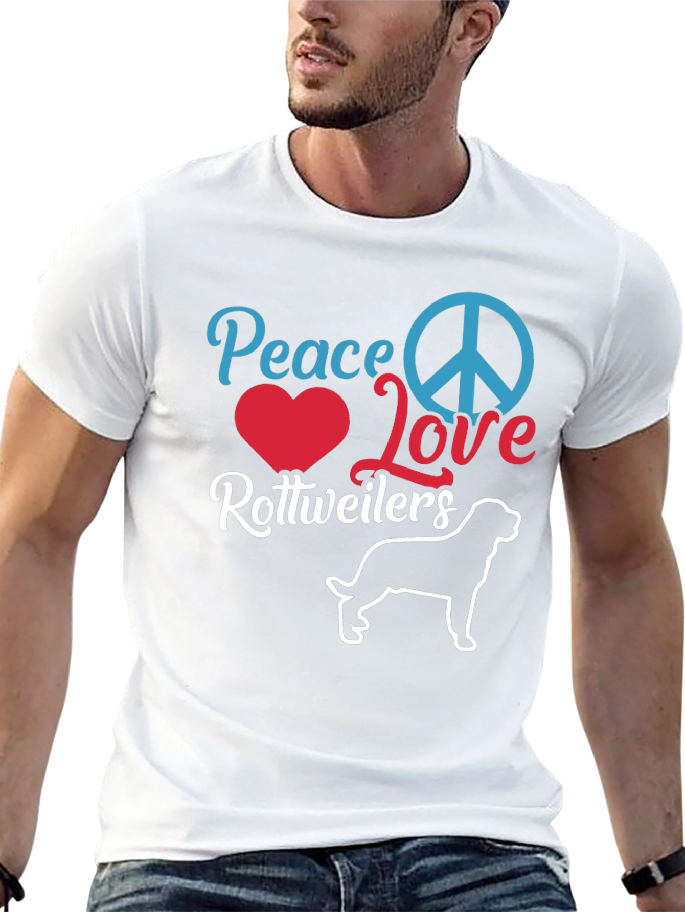 Peace Love Rottweilers Graphic Tee