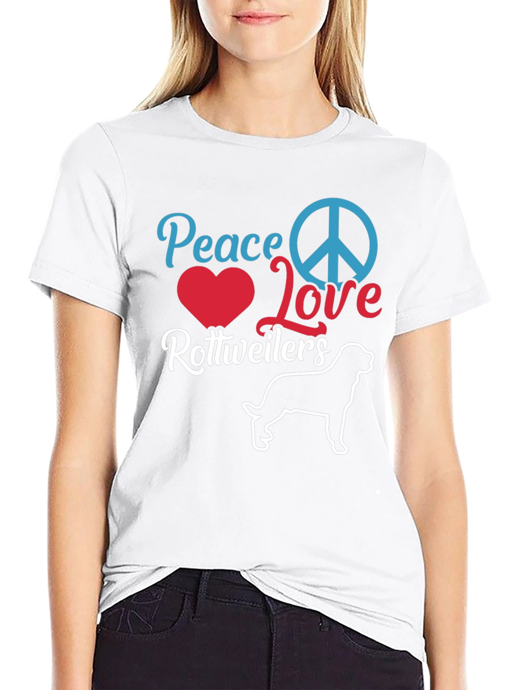 Peace Love Rottweilers Graphic Tee