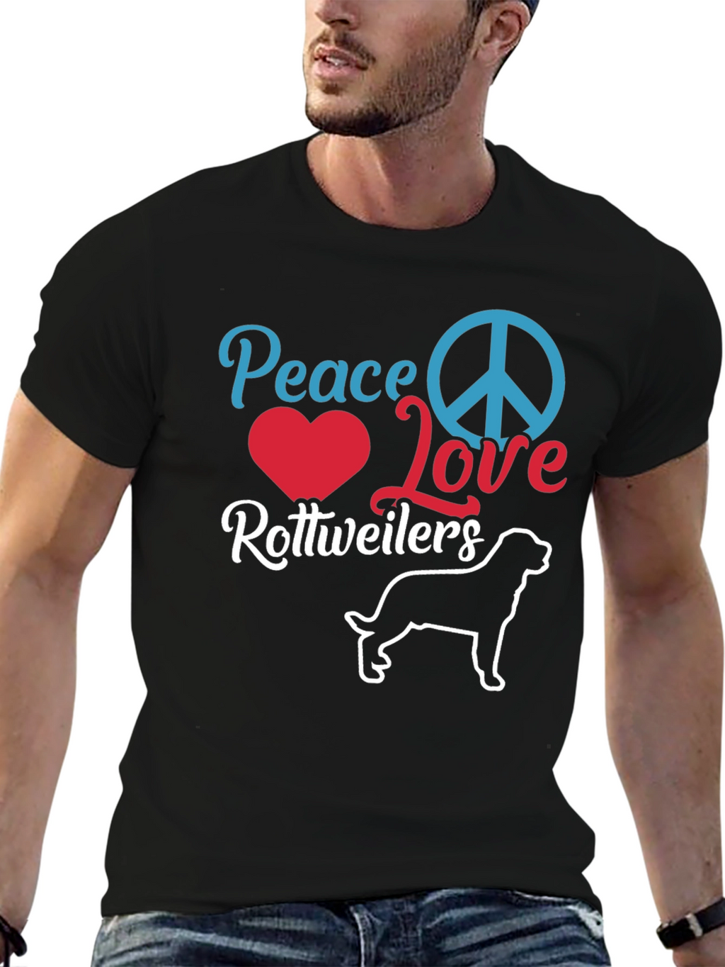 Peace Love Rottweilers Graphic Tee