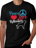 Peace Love Rottweilers Graphic Tee