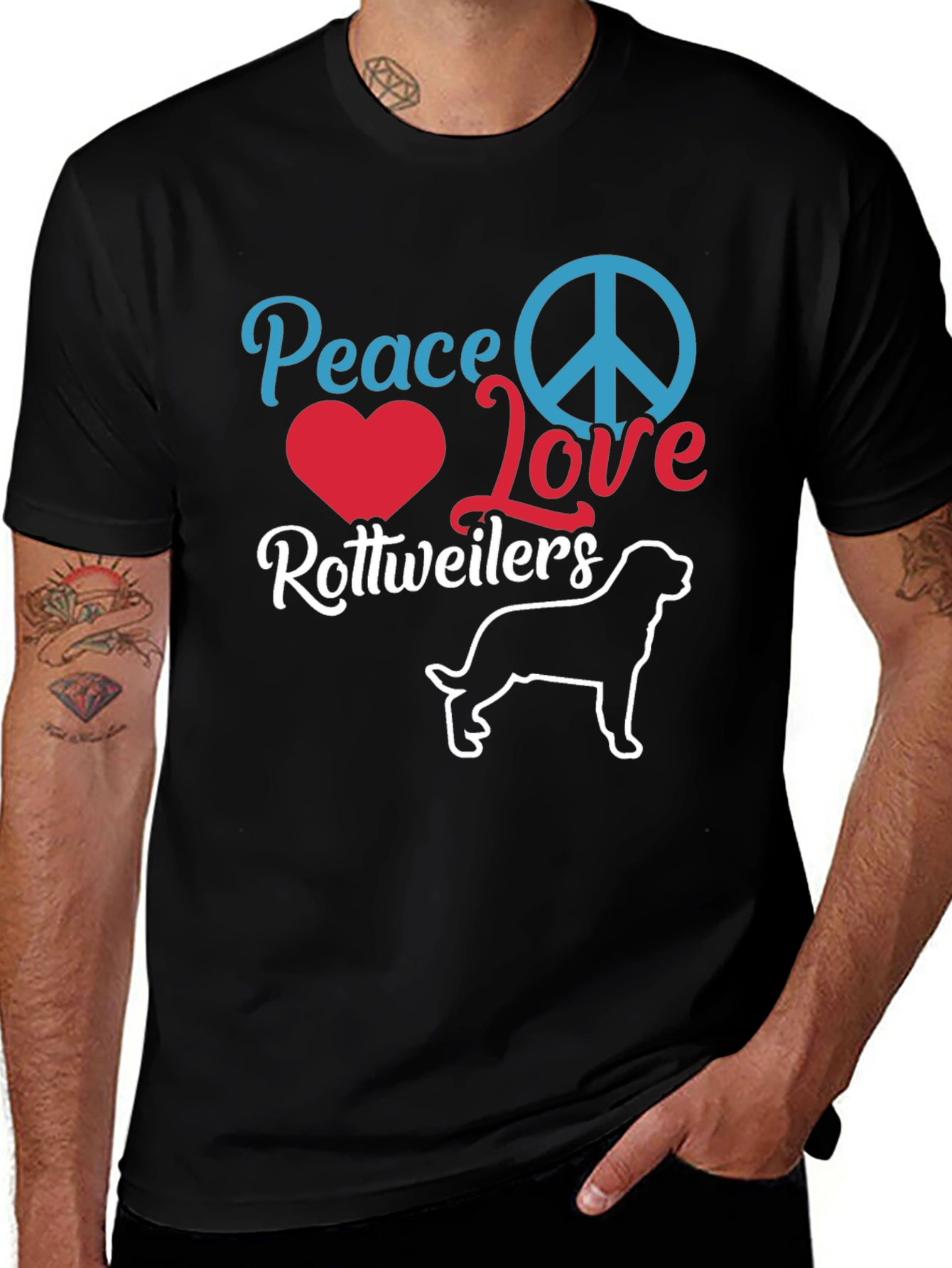 Peace Love Rottweilers Graphic Tee