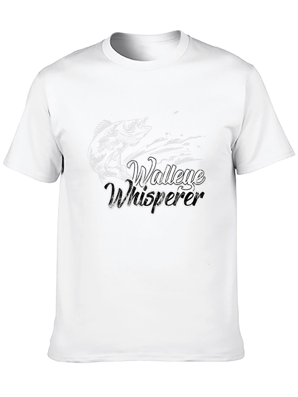 Walleye Whisperer Black Graphic T-Shirt
