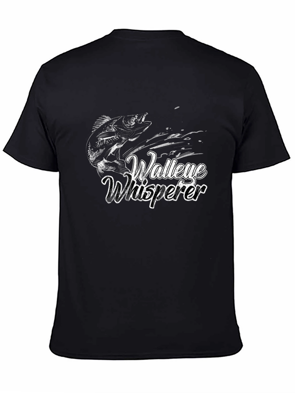 Walleye Whisperer Black Graphic T-Shirt