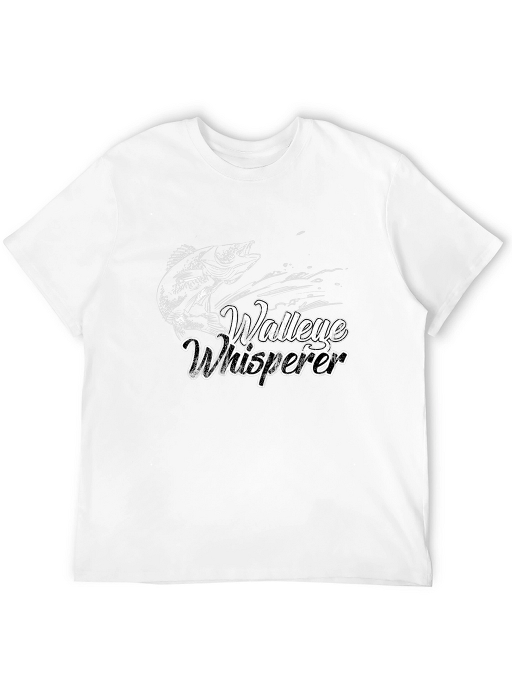 Walleye Whisperer Black Graphic T-Shirt
