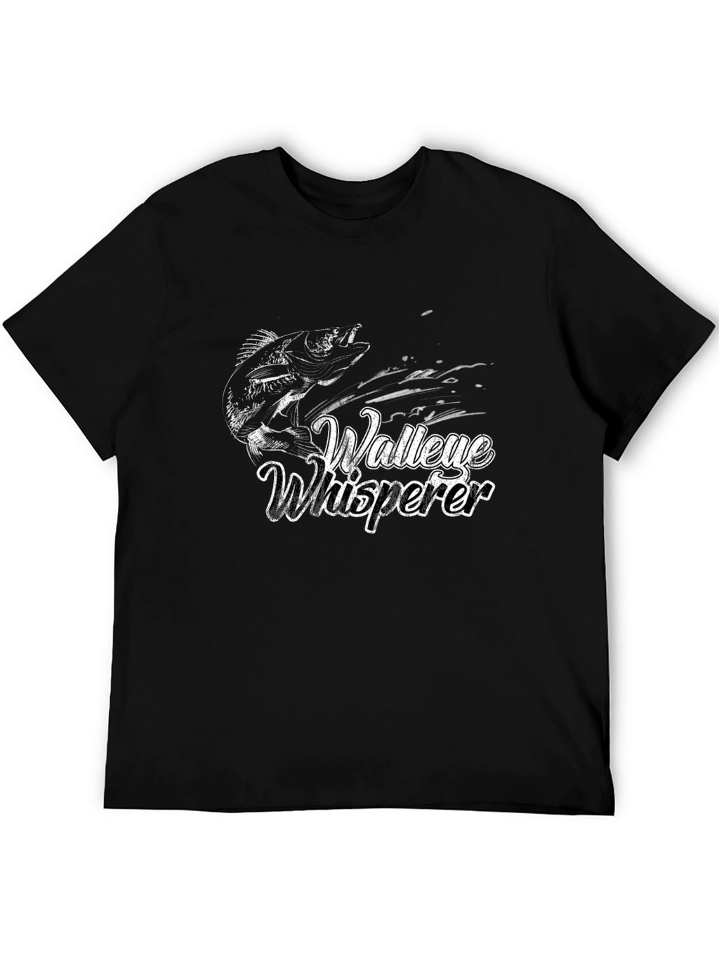Walleye Whisperer Black Graphic T-Shirt