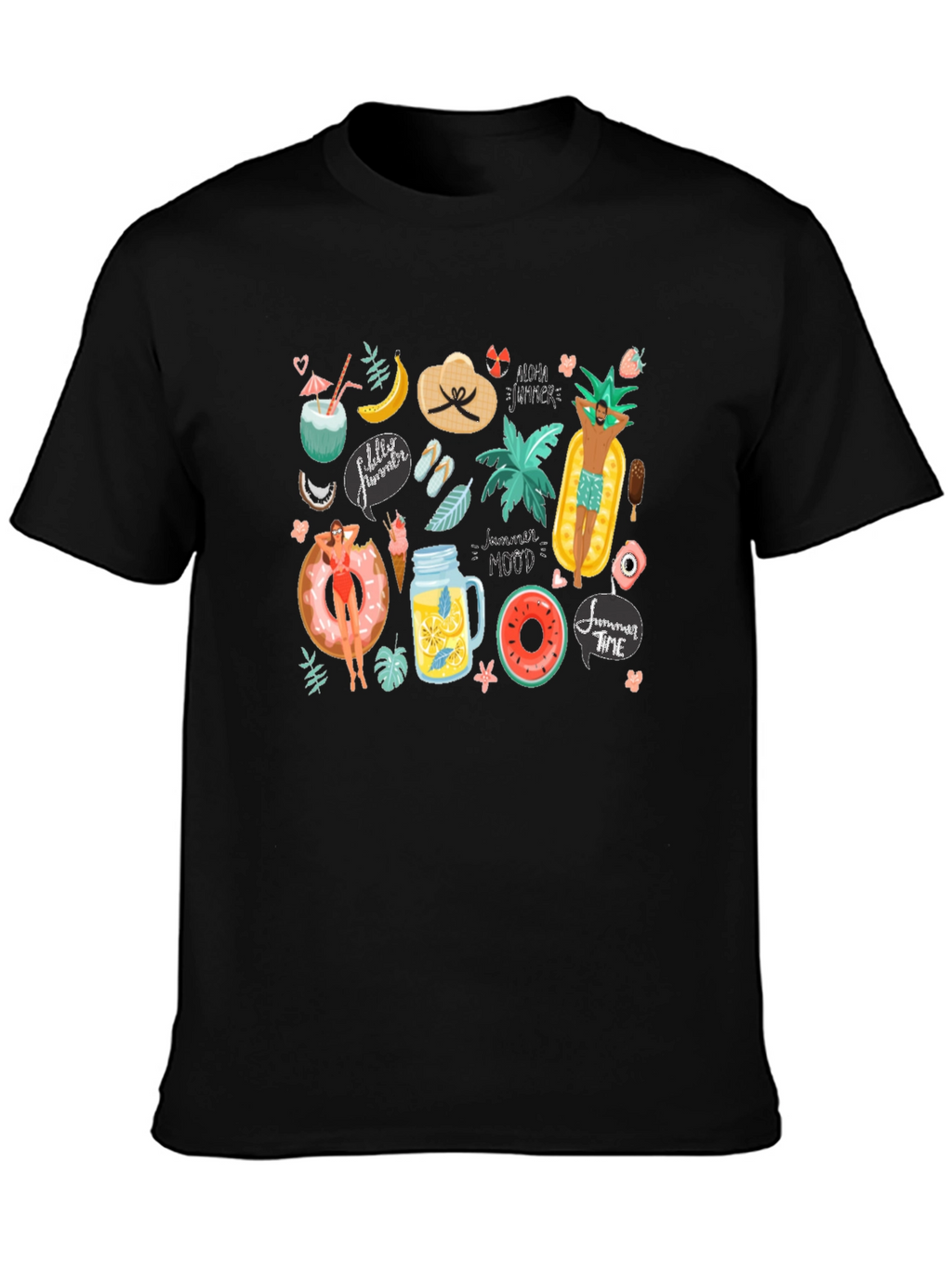 Summer Vibes Graphic T-Shirt - Black