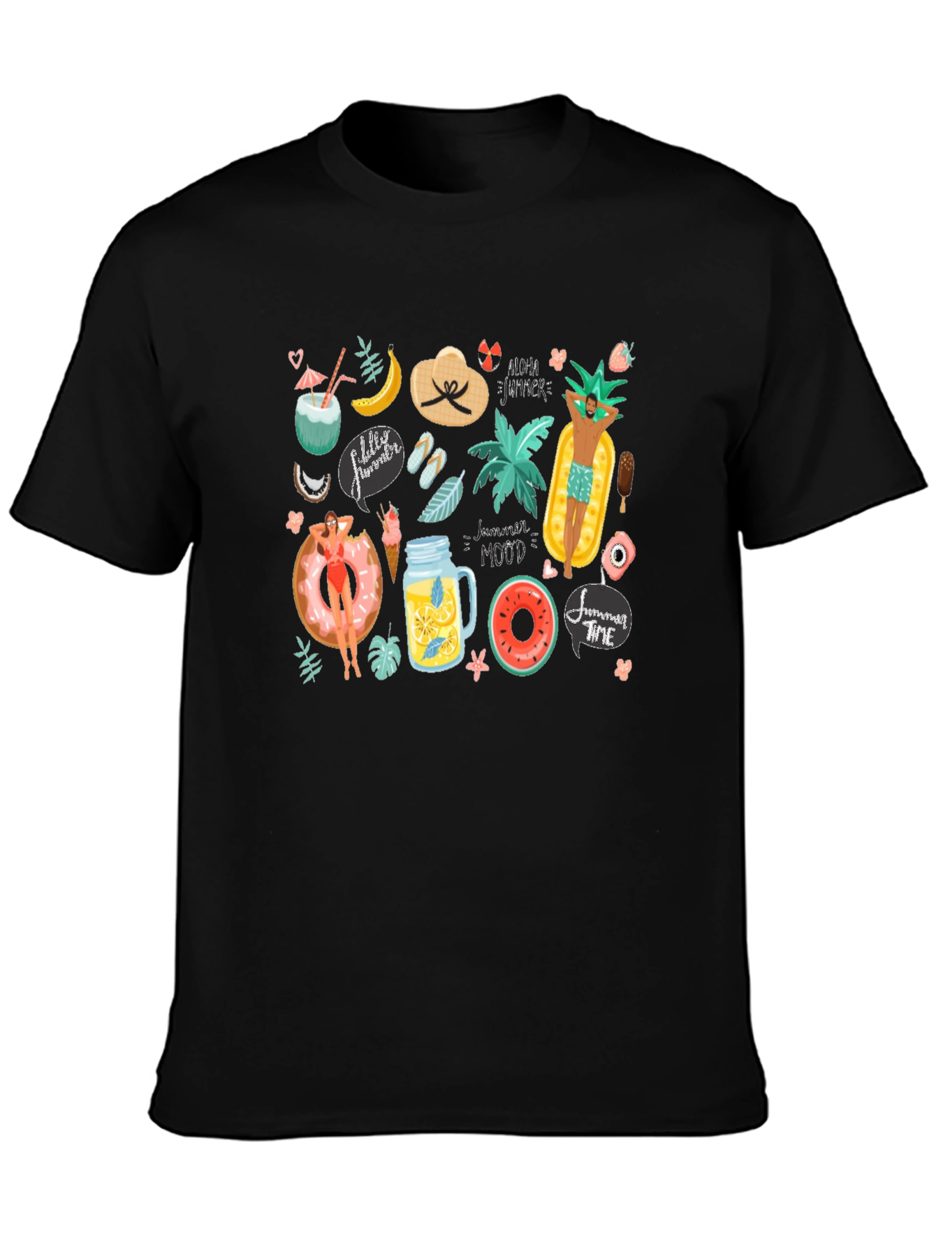 Summer Vibes Graphic T-Shirt - Black