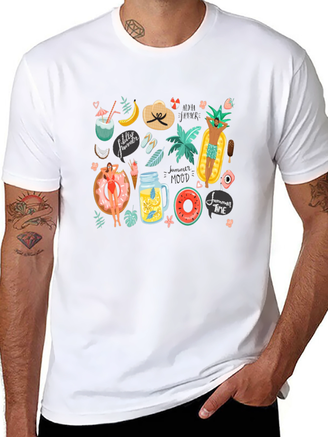 Summer Vibes Graphic T-Shirt - Black