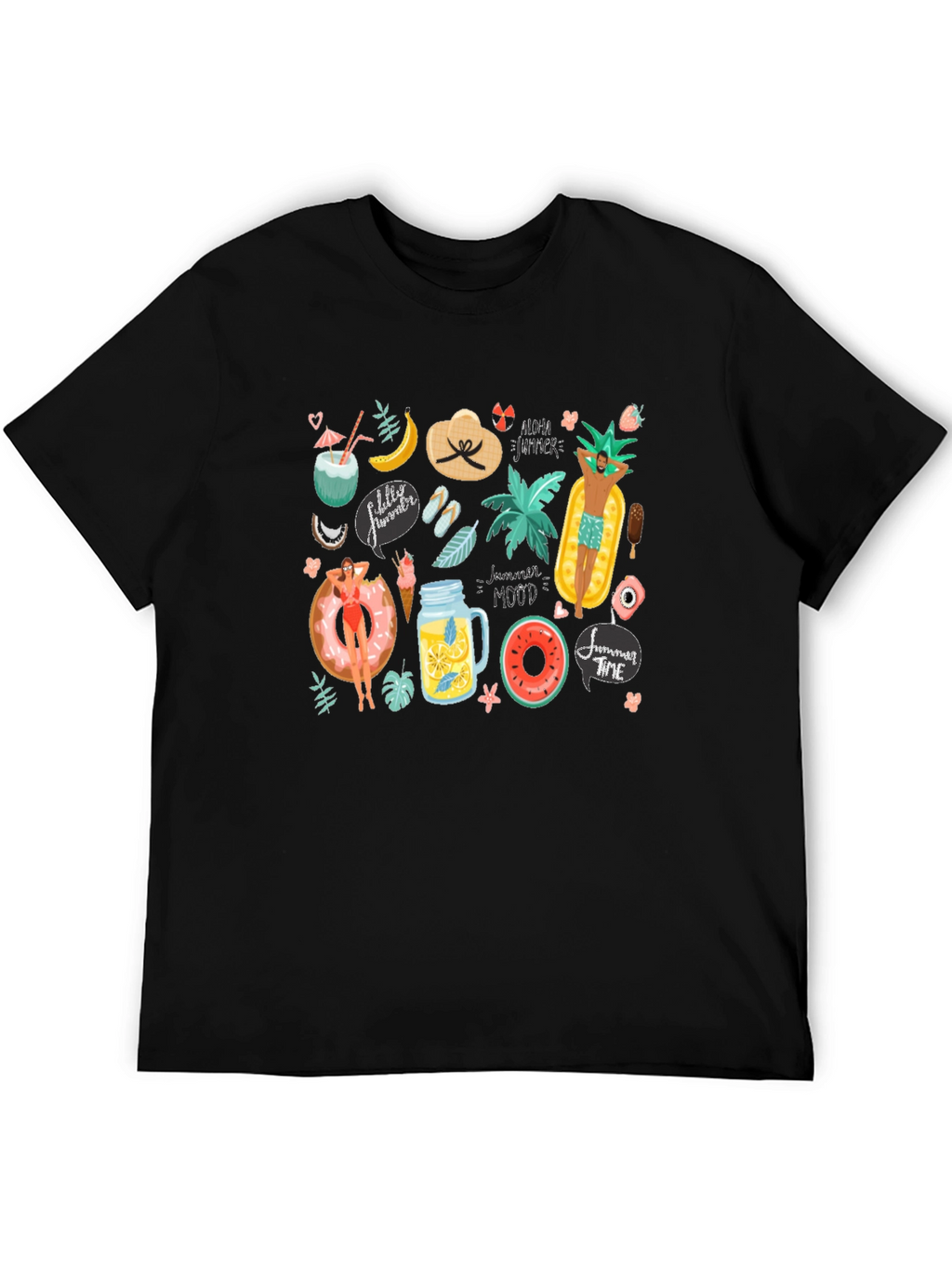 Summer Vibes Graphic T-Shirt - Black