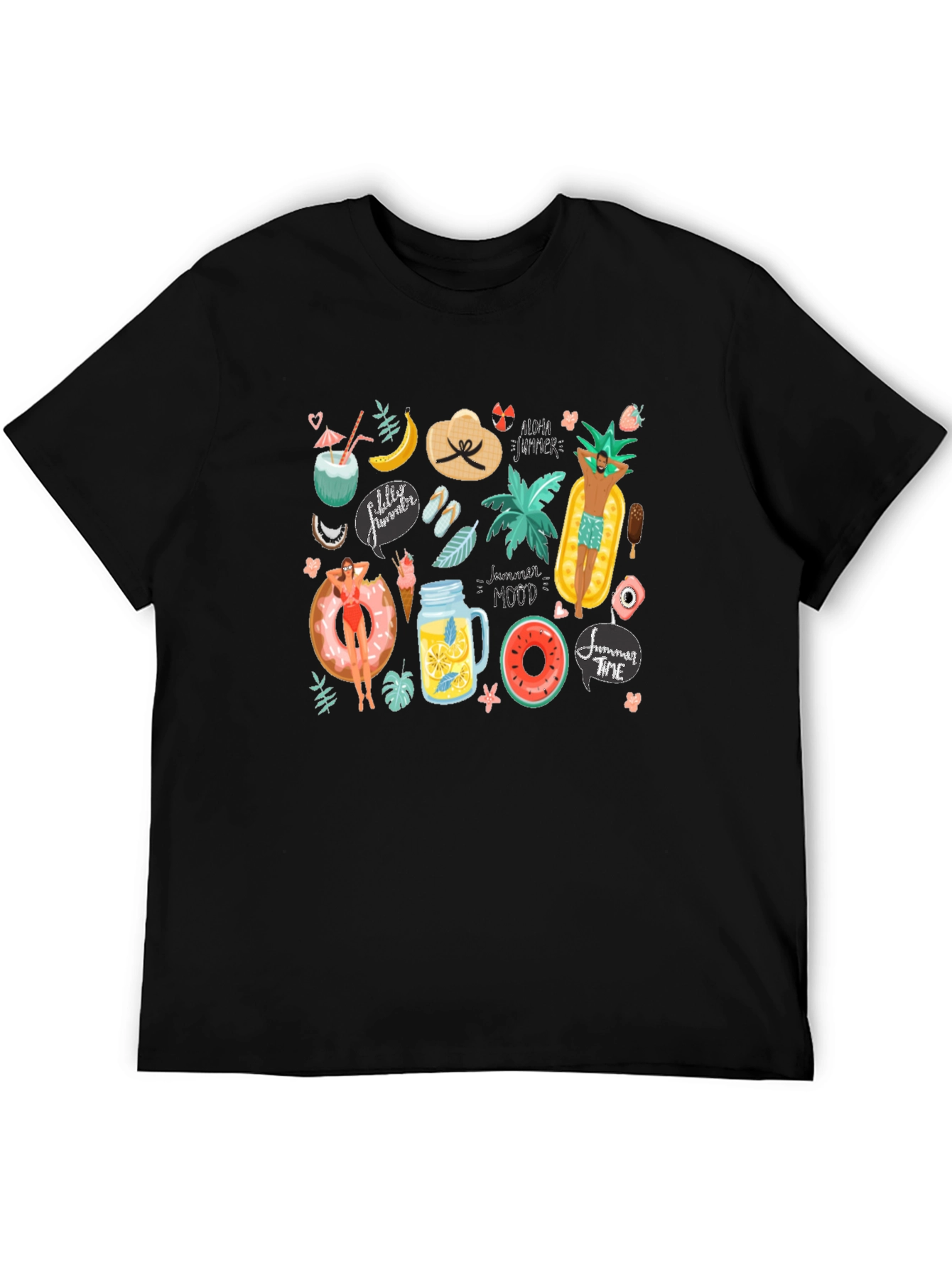 Summer Vibes Graphic T-Shirt - Black