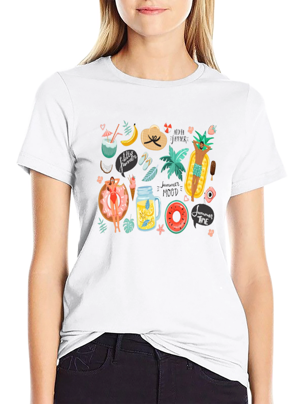 Summer Vibes Graphic T-Shirt - Black
