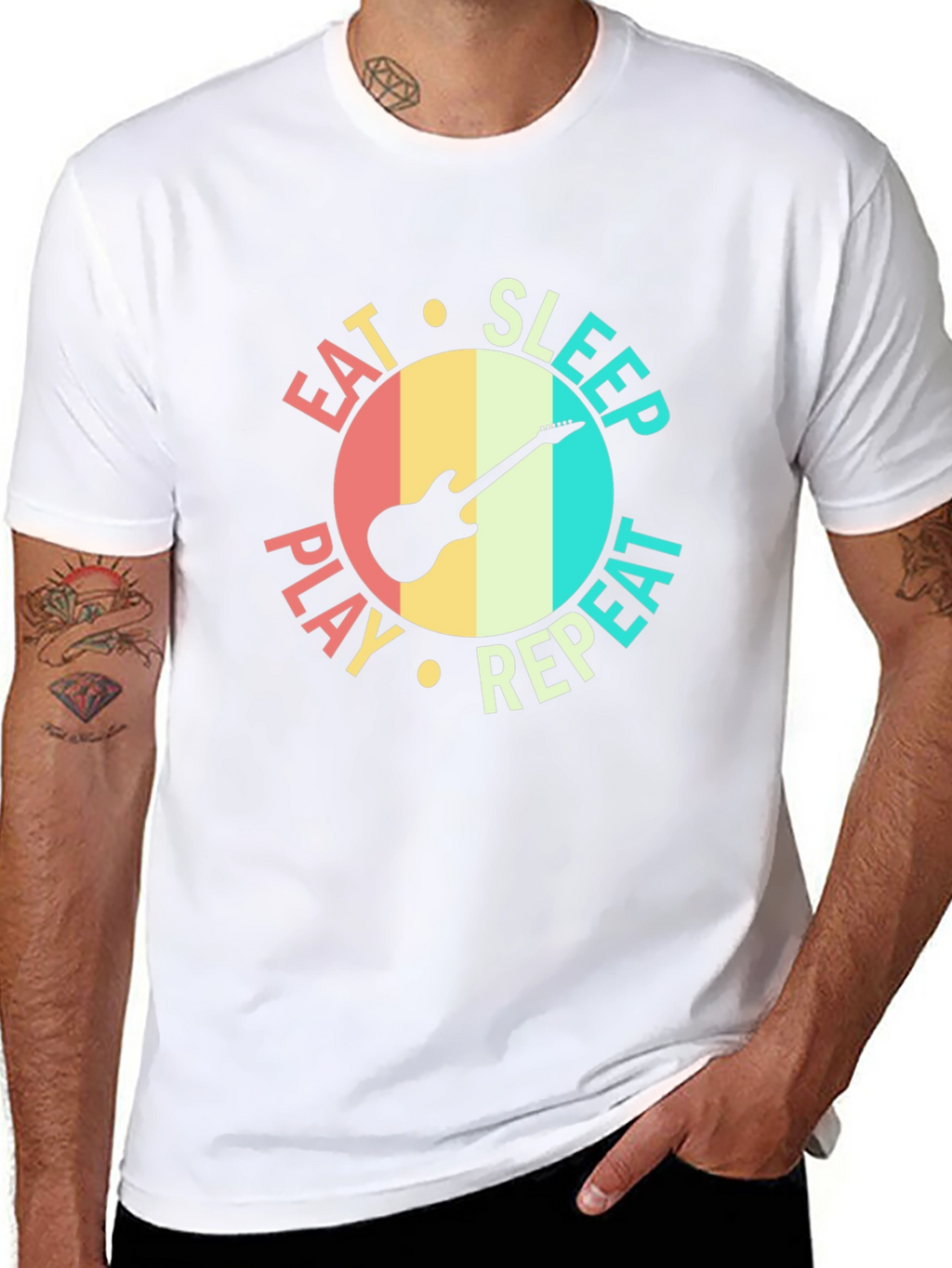 Eat Sleep Play Repeat Guitar T-Shirt