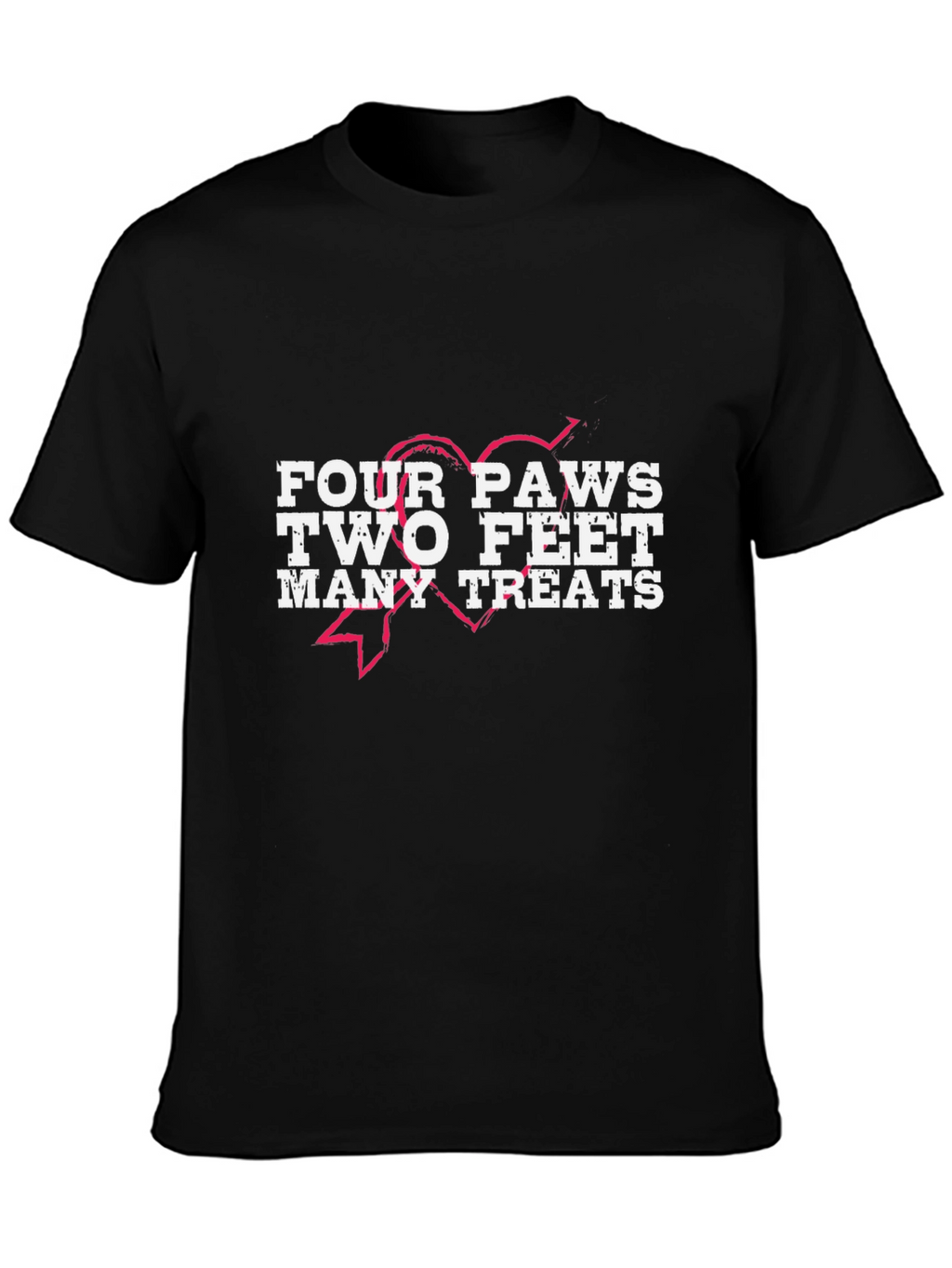 Four Paws Two Feet Many Treats Black T-Shirt