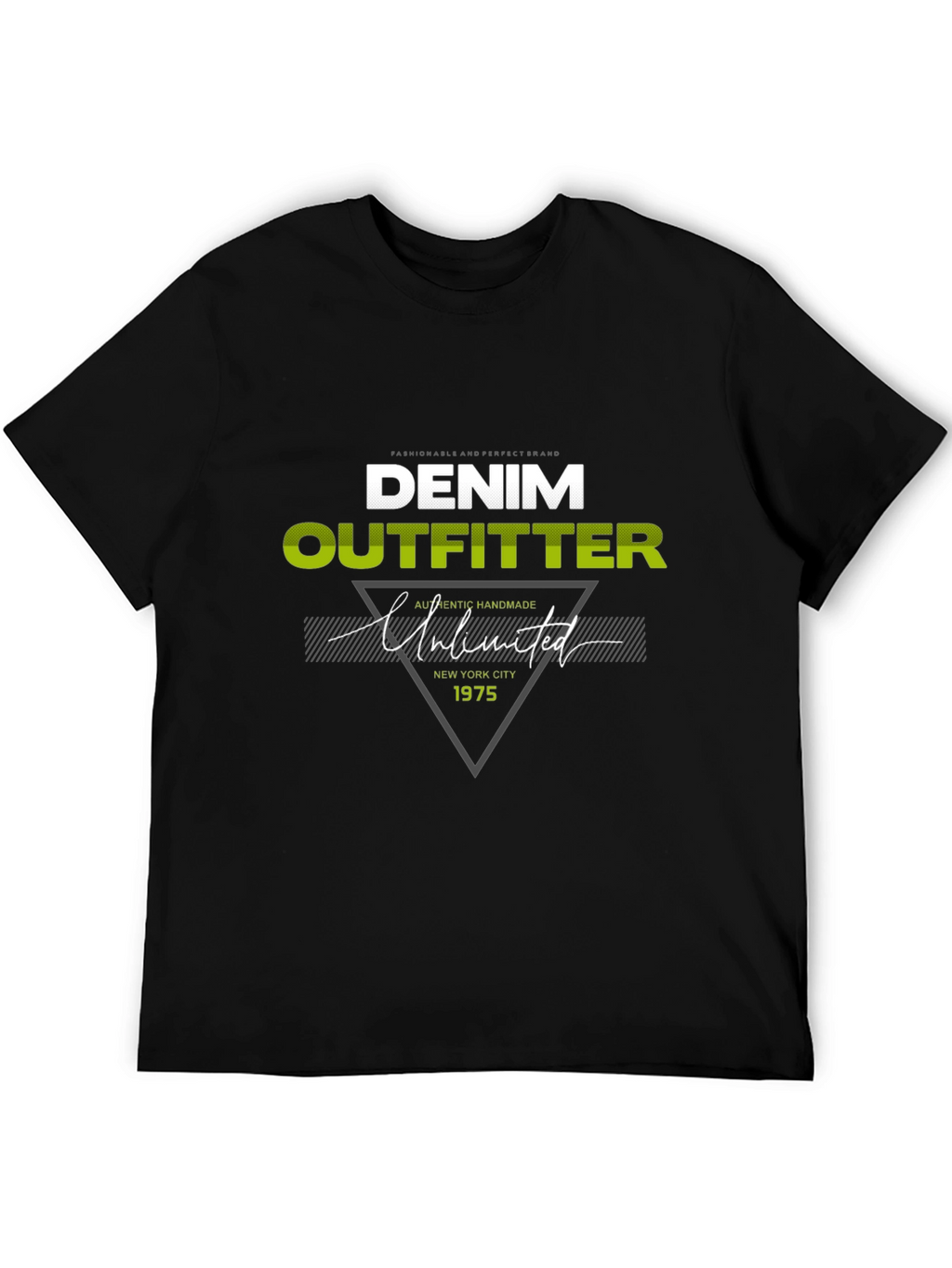 Denim Outfitter Graphic Print Tee - Casual Black T-Shirt
