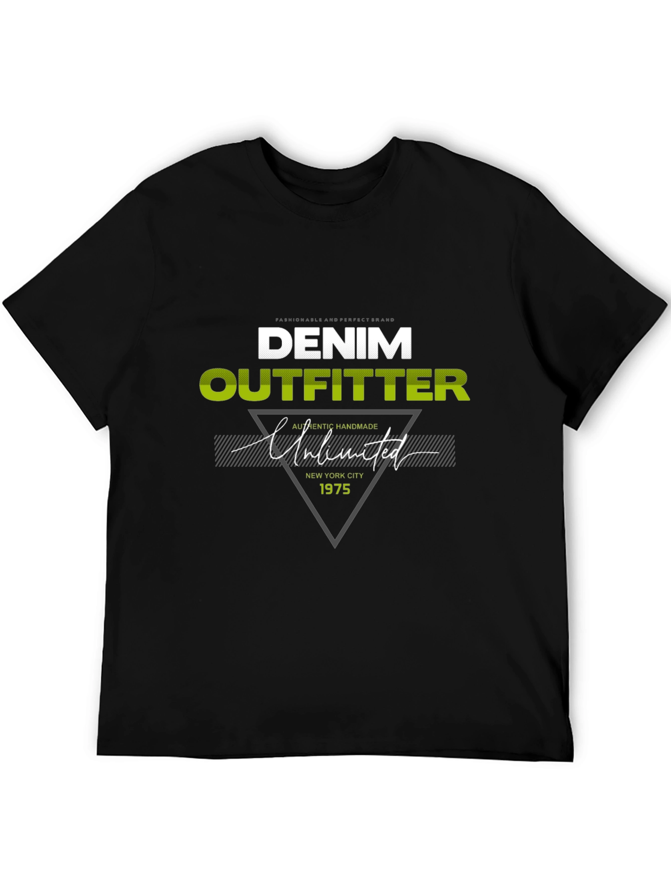Denim Outfitter Graphic Print Tee - Casual Black T-Shirt