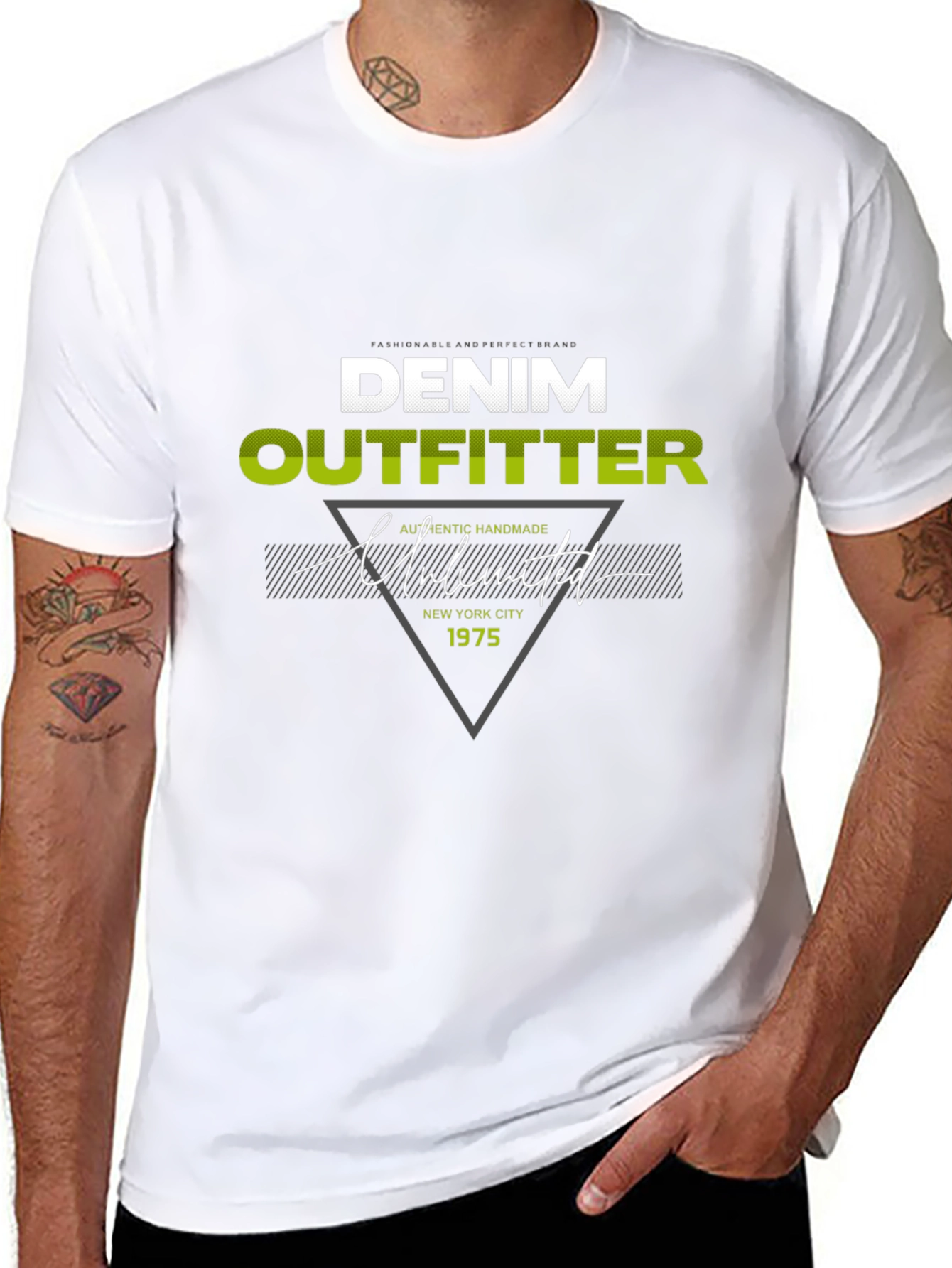 Denim Outfitter Graphic Print Tee - Casual Black T-Shirt