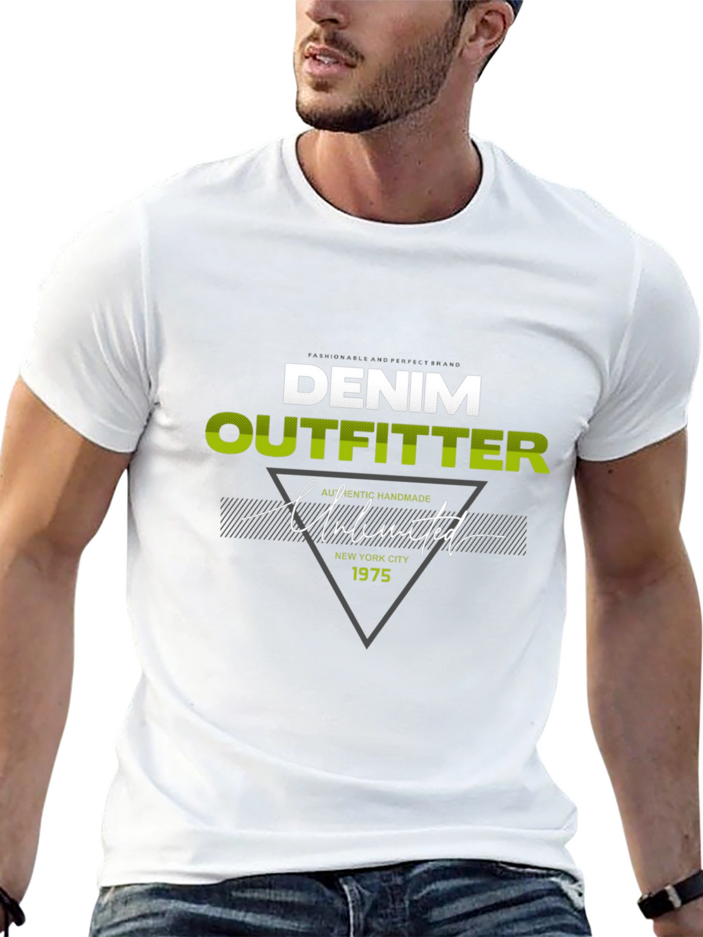 Denim Outfitter Graphic Print Tee - Casual Black T-Shirt