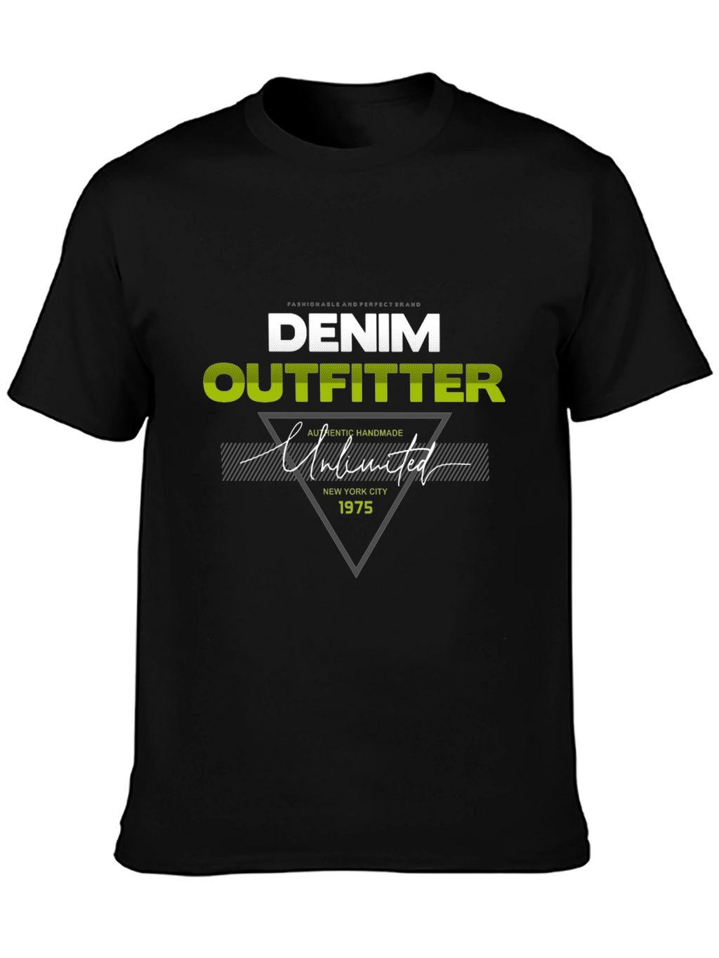Denim Outfitter Graphic Print Tee - Casual Black T-Shirt