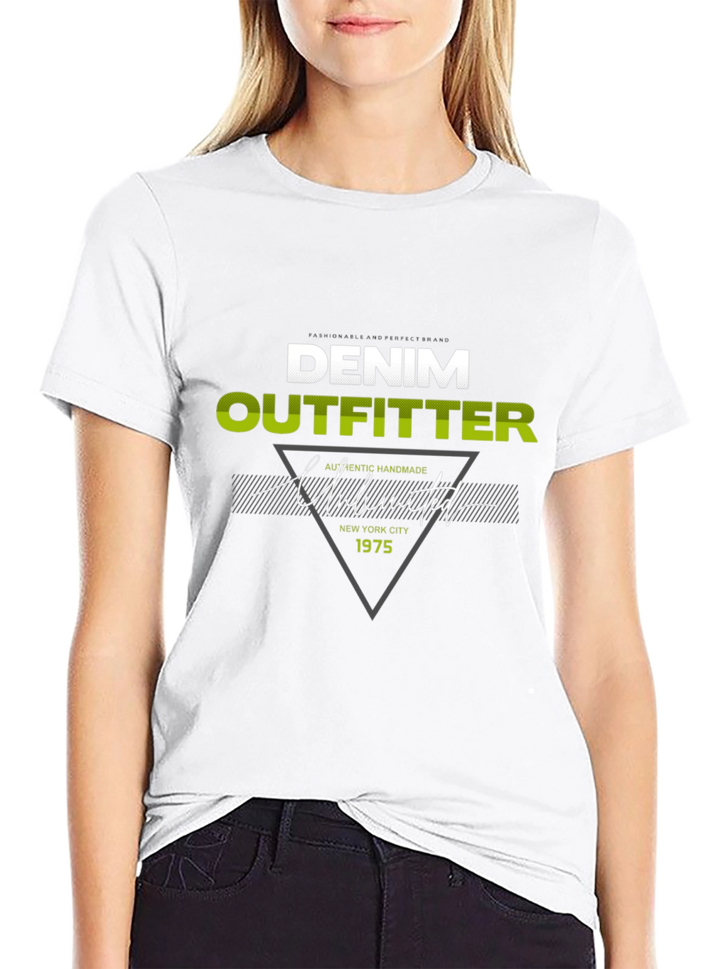 Denim Outfitter Graphic Print Tee - Casual Black T-Shirt