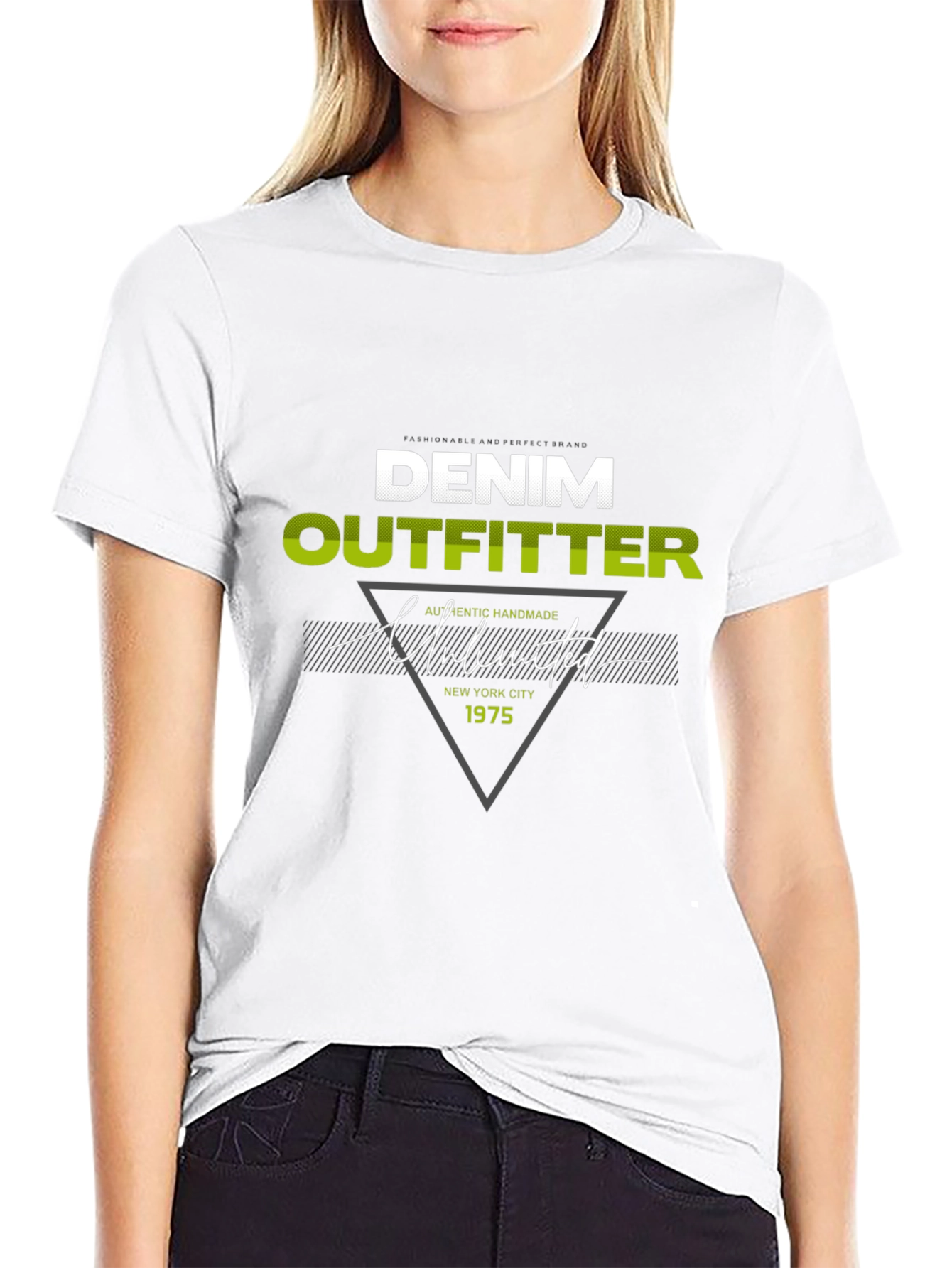 Denim Outfitter Graphic Print Tee - Casual Black T-Shirt