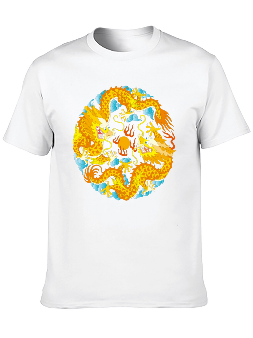 Yin Yang Dragons Graphic T-Shirt - Black Cotton Tee