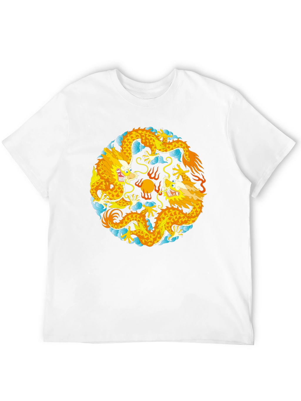 Yin Yang Dragons Graphic T-Shirt - Black Cotton Tee