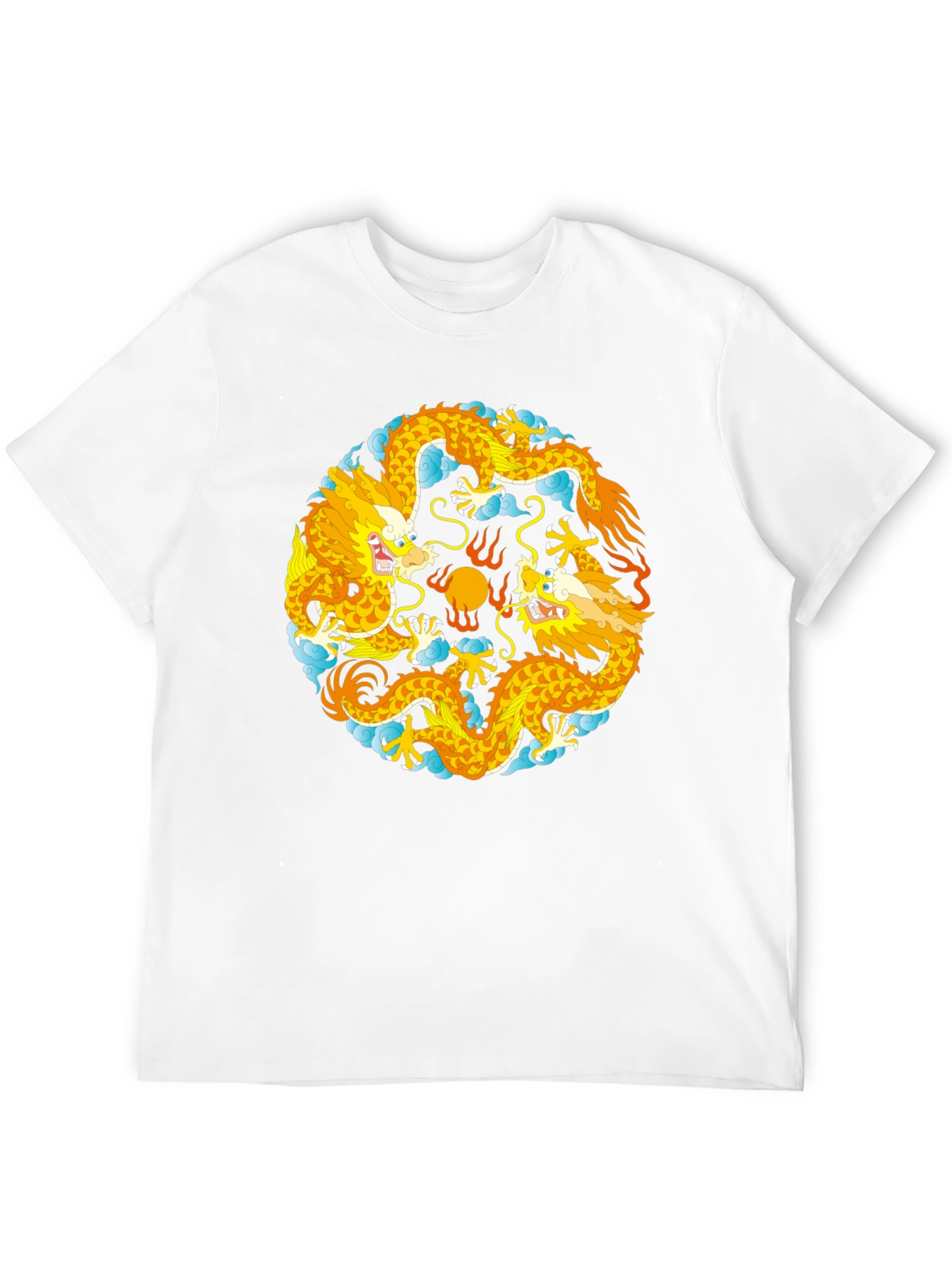 Yin Yang Dragons Graphic T-Shirt - Black Cotton Tee