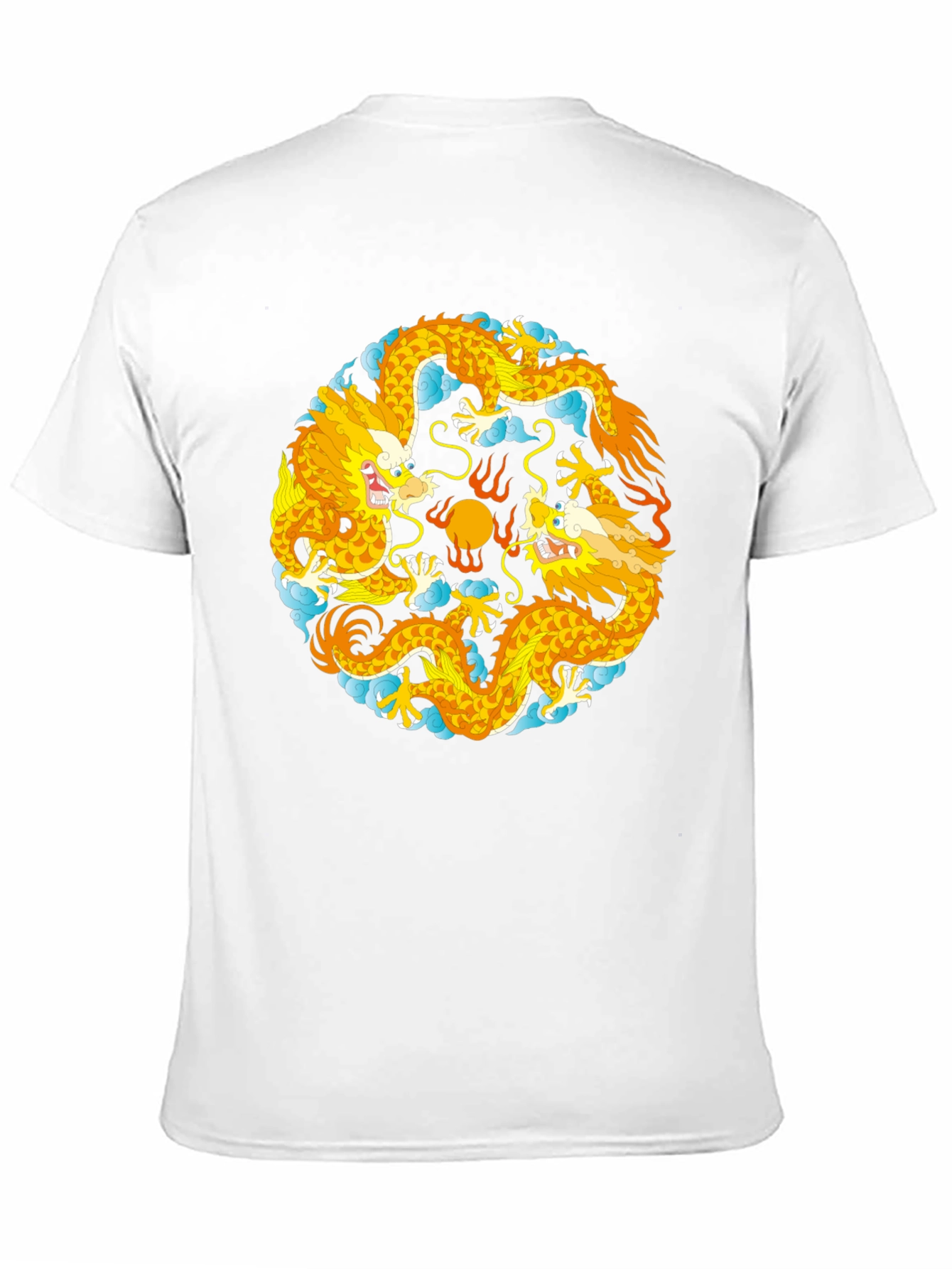 Yin Yang Dragons Graphic T-Shirt - Black Cotton Tee