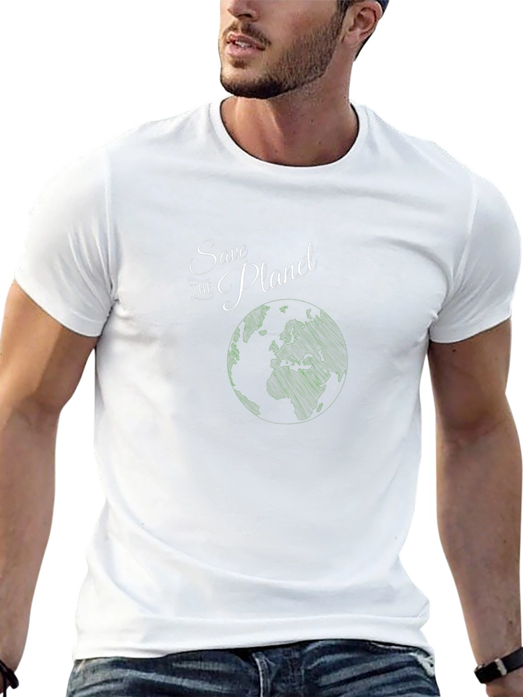 Save the Planet Black Graphic T-Shirt