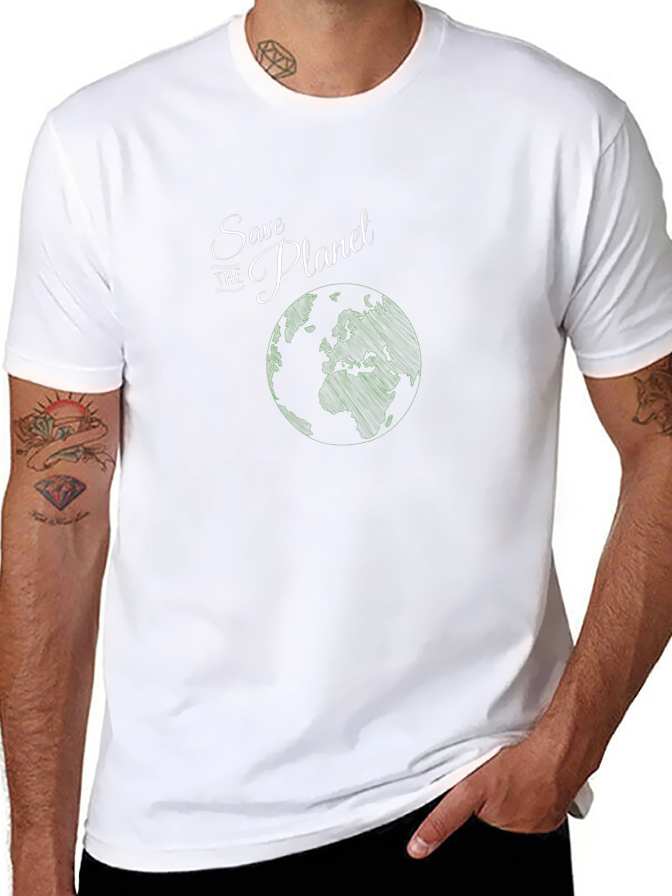 Save the Planet Black Graphic T-Shirt