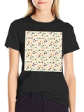 Pug & Donut Pattern Tee - Trendy Graphic T-Shirt