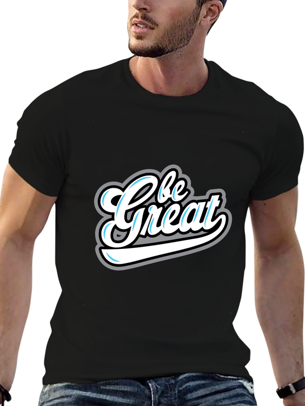 Be Great Graphic Tee - Stylish Mens Black T-Shirt